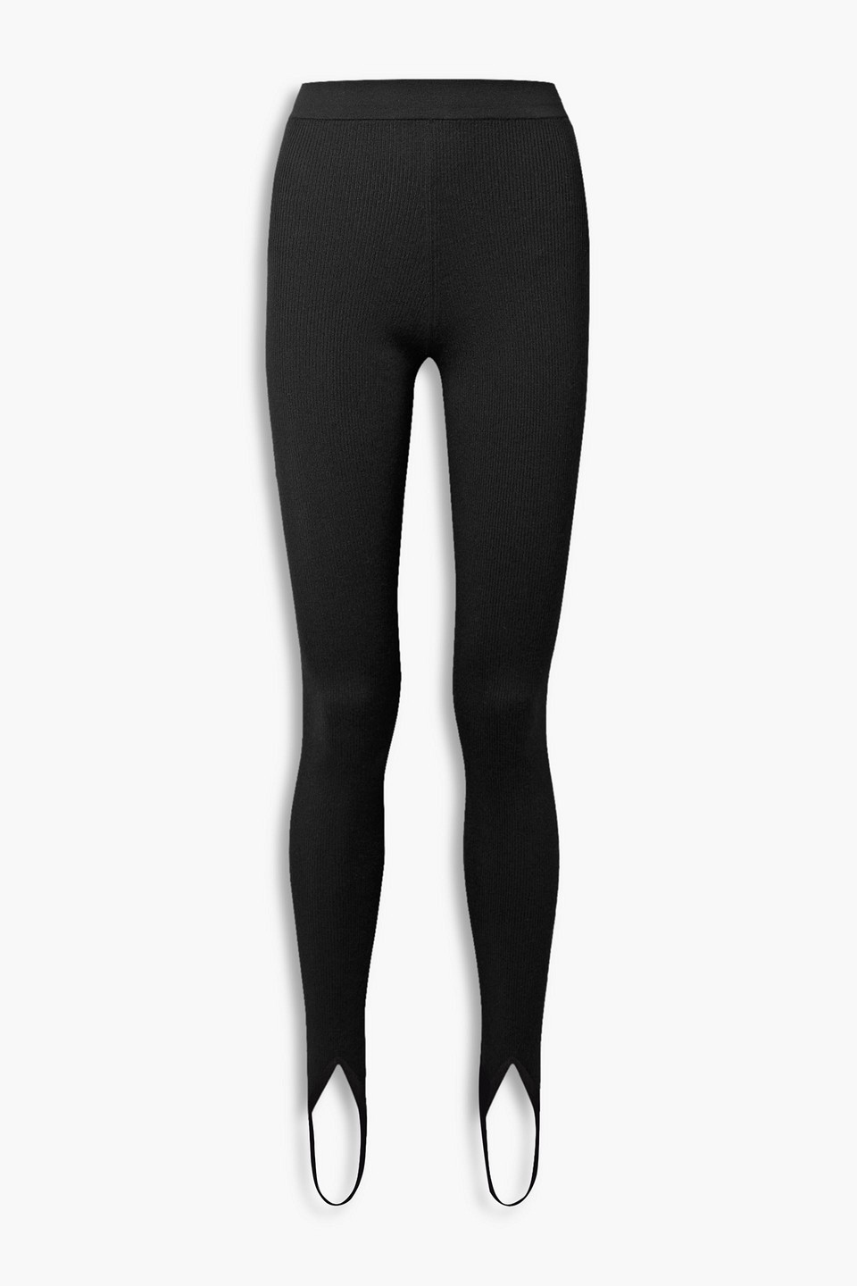 Tom Ford Ribbed Cashmere-blend Stirrup Leggings In Black