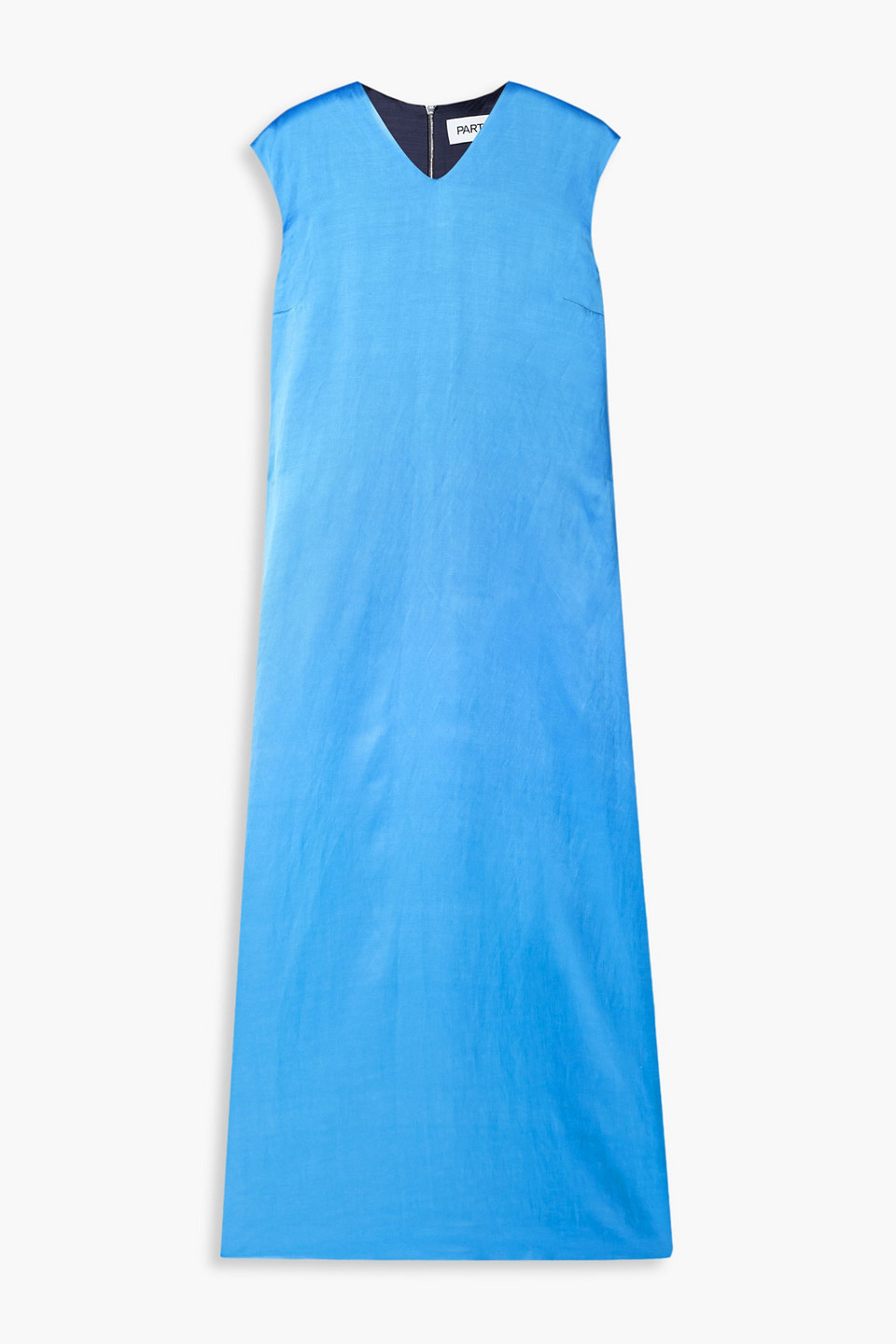 Partow Sloane Two-tone Satin Maxi Dress In Azure