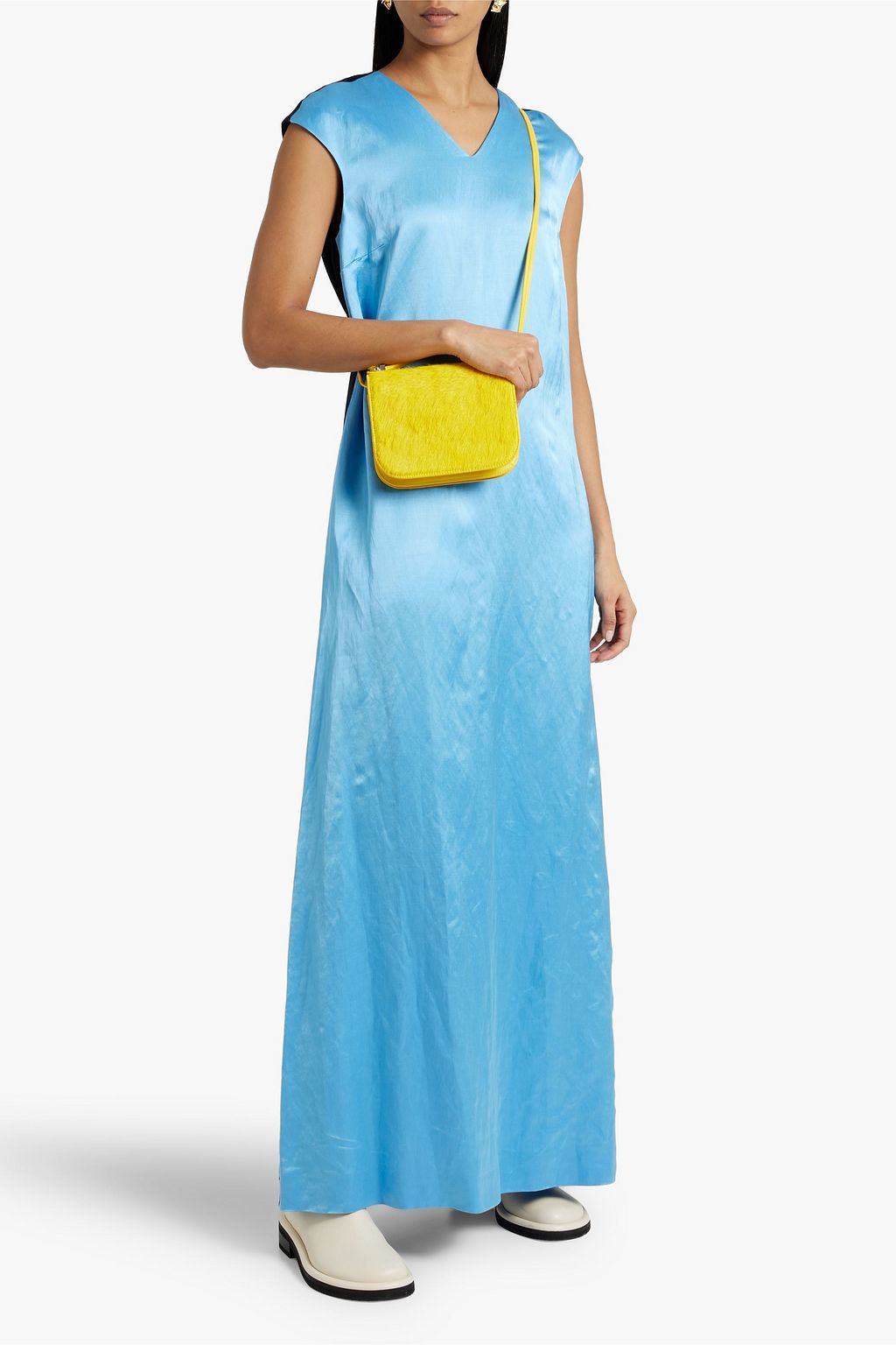 PARTOW Sloane zweifarbiges Maxikleid aus Satin