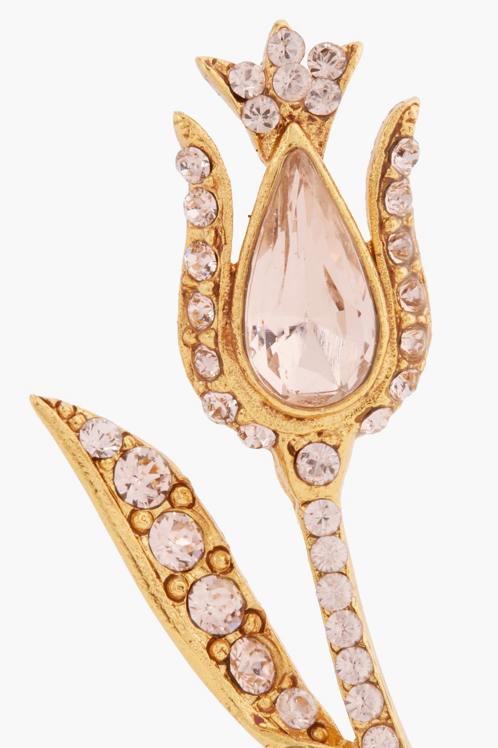 OSCAR DE LA RENTA Gold-tone crystal earrings