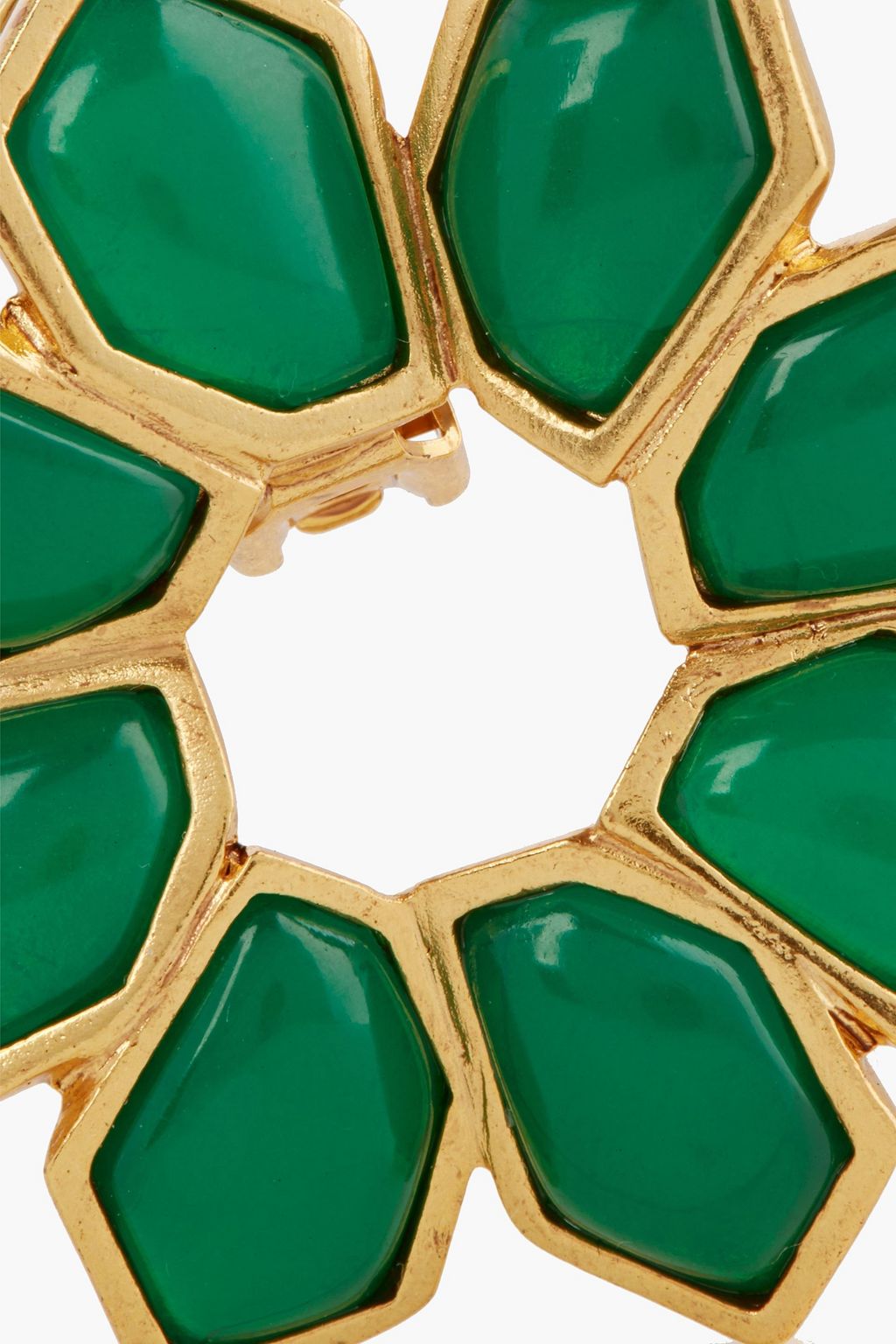 OSCAR DE LA RENTA Gold-tone enamel clip earrings