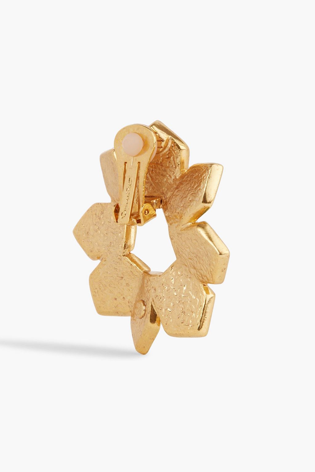 OSCAR DE LA RENTA Gold-tone enamel clip earrings