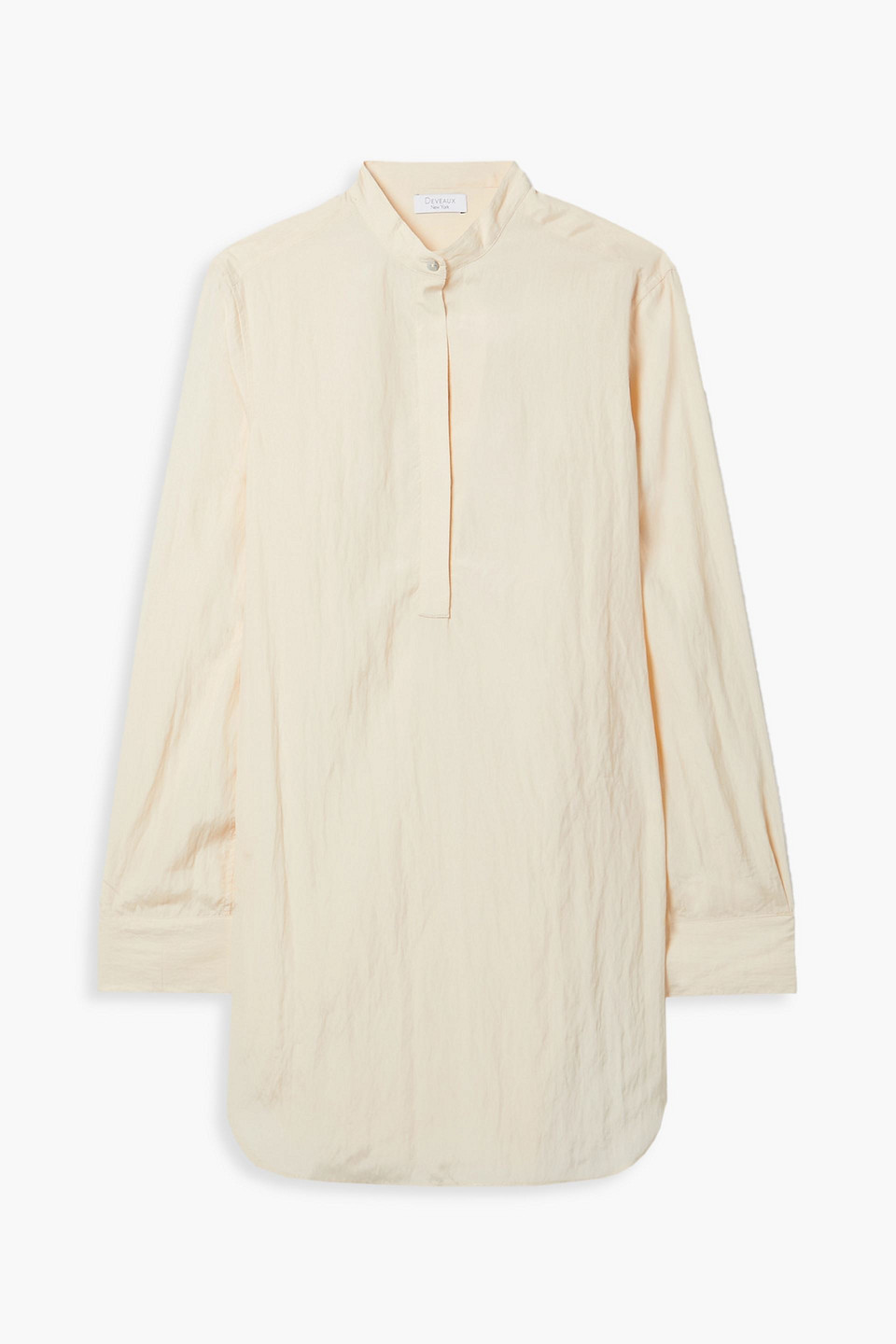 Deveaux Crinkled Crepe Tunic In Cream