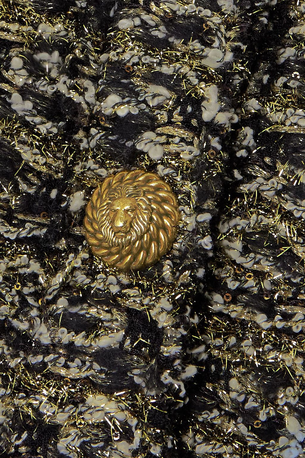 BALMAIN جاكيت قصير من التويد بلمعة معدنية