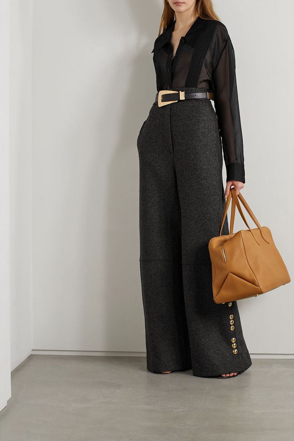 KHAITE Nori pintucked silk-organza shirt