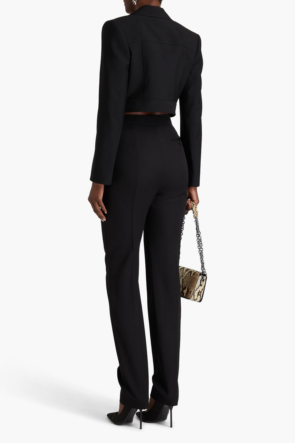 ALEXANDER MCQUEEN GRAIN DE POUDRE WOOL TAPERED PANTS