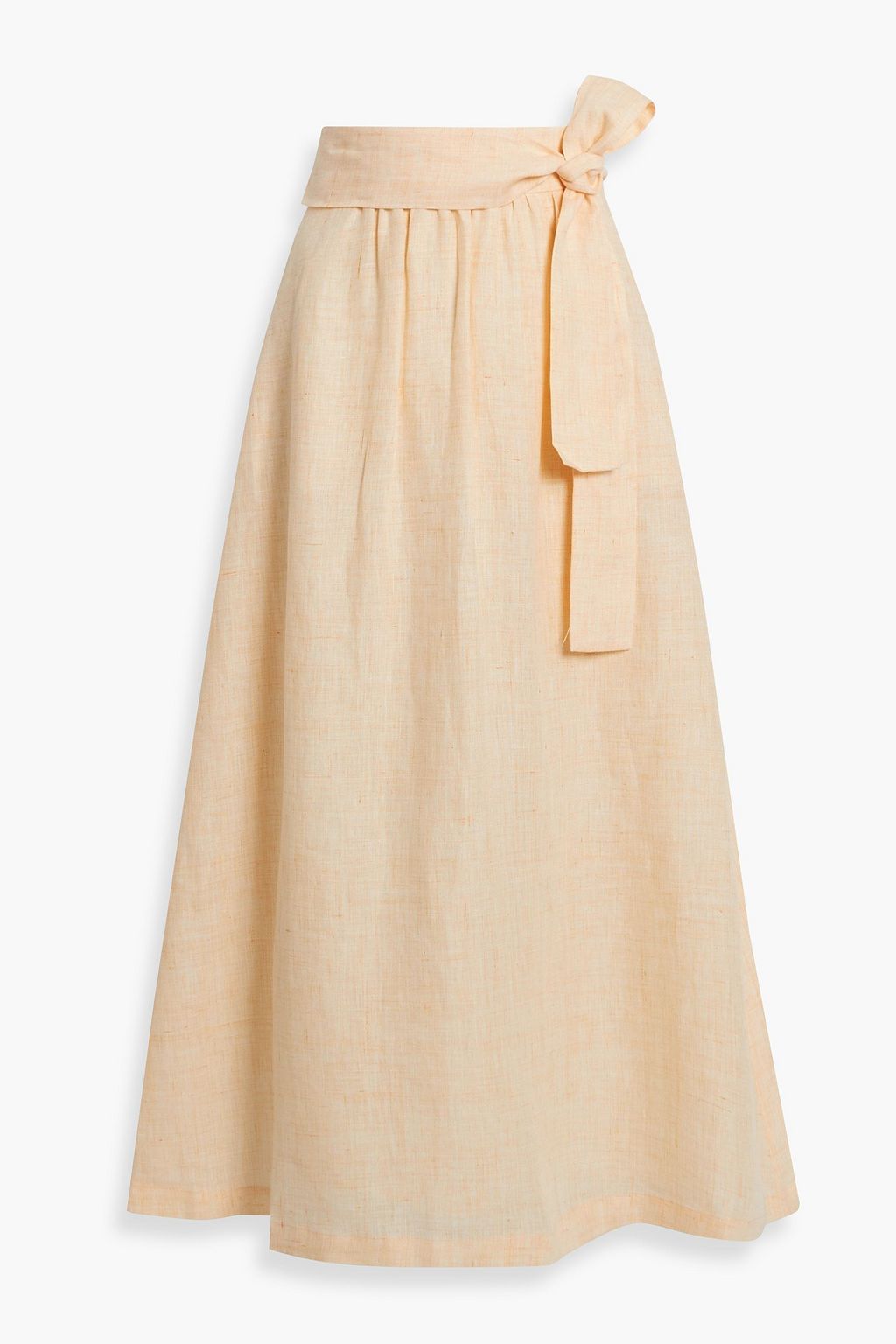 LAFAYETTE 148 Reina gathered mélange linen midi skirt | THE OUTNET