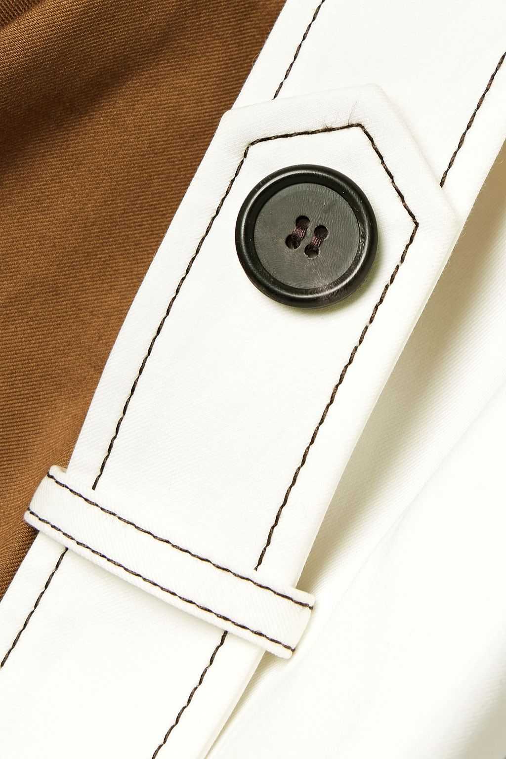 PARTOW Noah belted two-tone cotton-twill trench coat