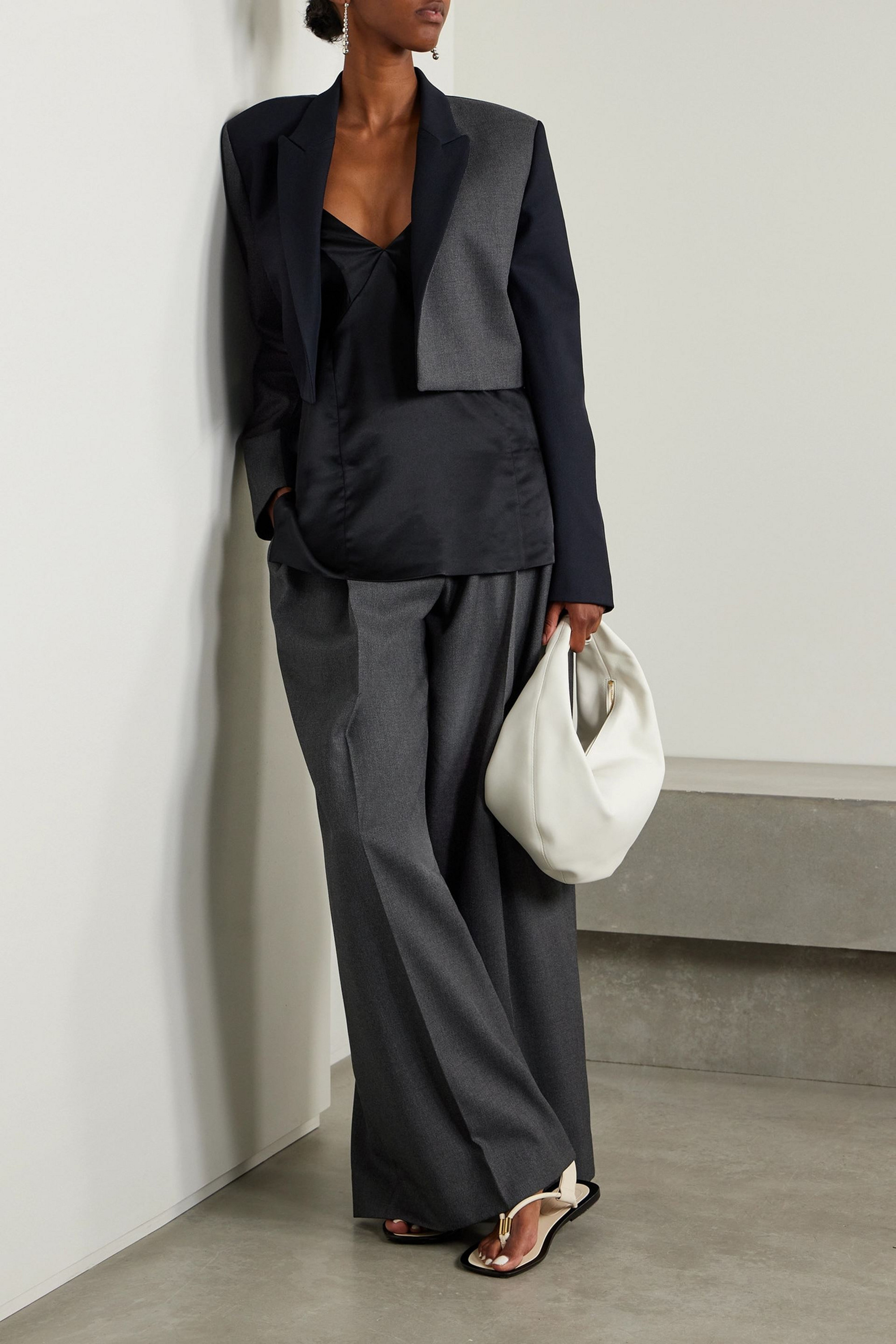 PARTOW Florian cropped two-tone wool-twill blazer