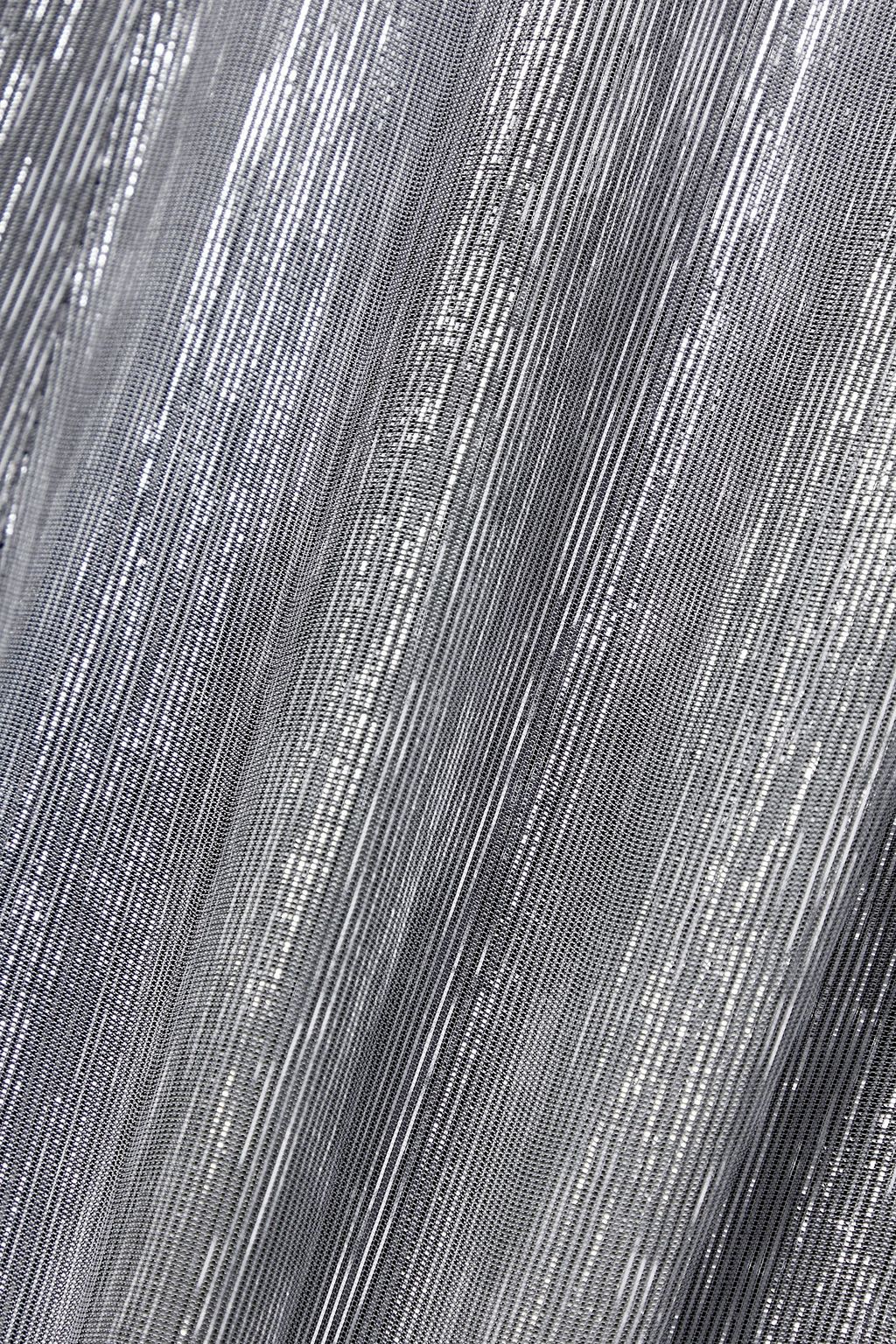PARTOW Gia Midikleid aus Lamé aus einer Seidenmischung mit Falten und Wickeleffekt