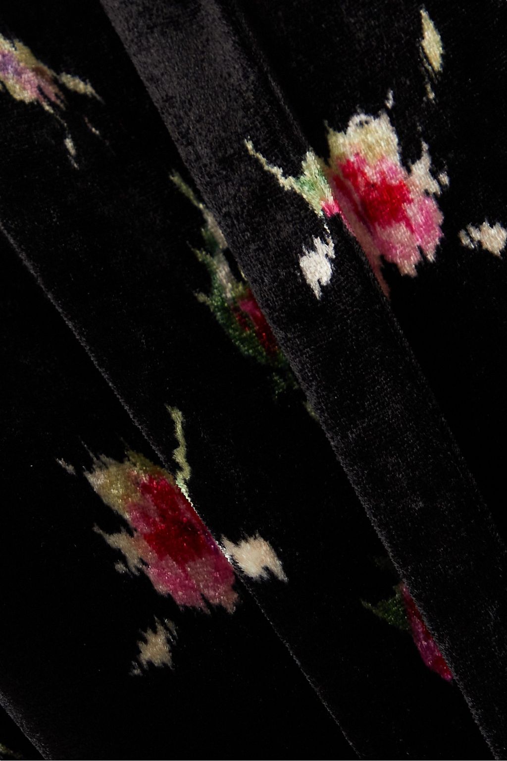 REDVALENTINO Floral-print velvet wide-leg pants