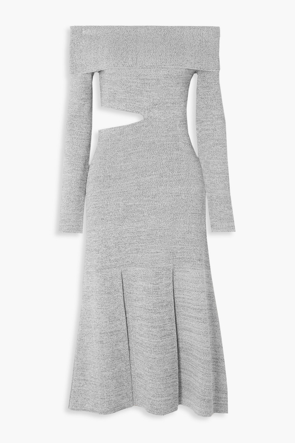 Proenza Schouler Off-the-shoulder Cutout Stretch-knit Maxi Dress In Gray