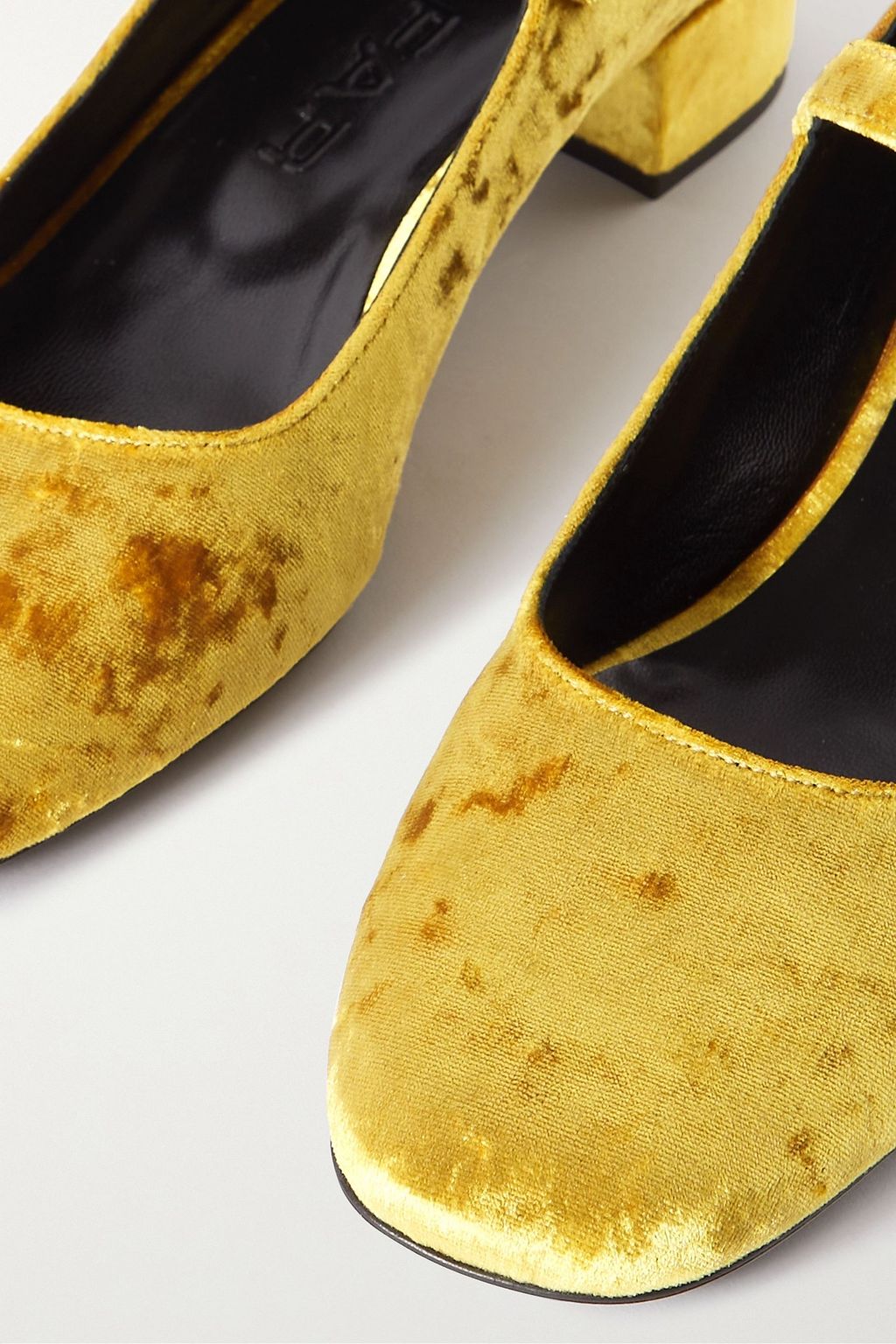 BY FAR Ginny crushed-velvet Mary Jane pumps