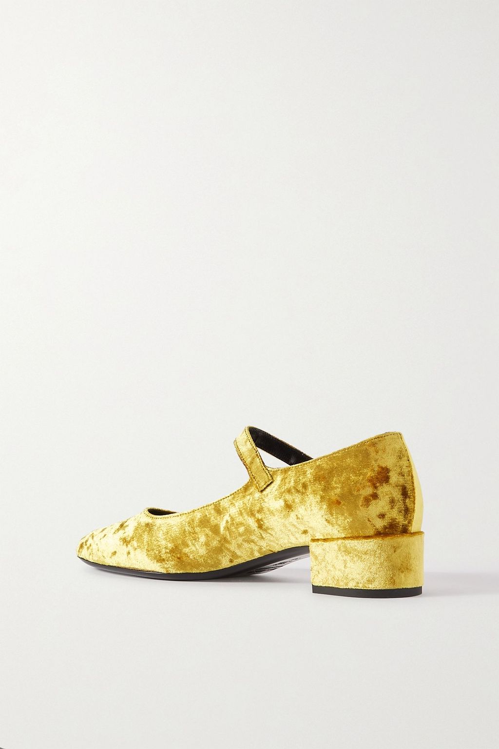BY FAR Ginny crushed-velvet Mary Jane pumps