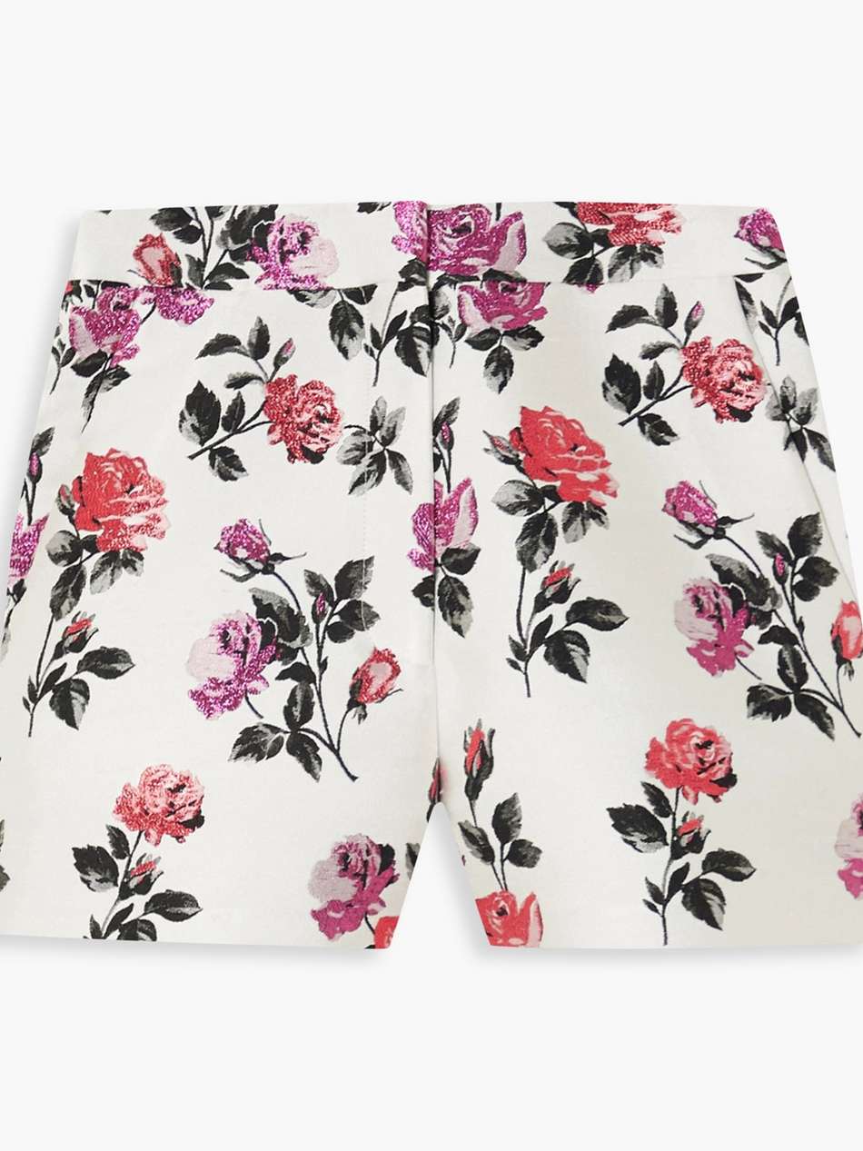 metallic silk-blend brocade shorts