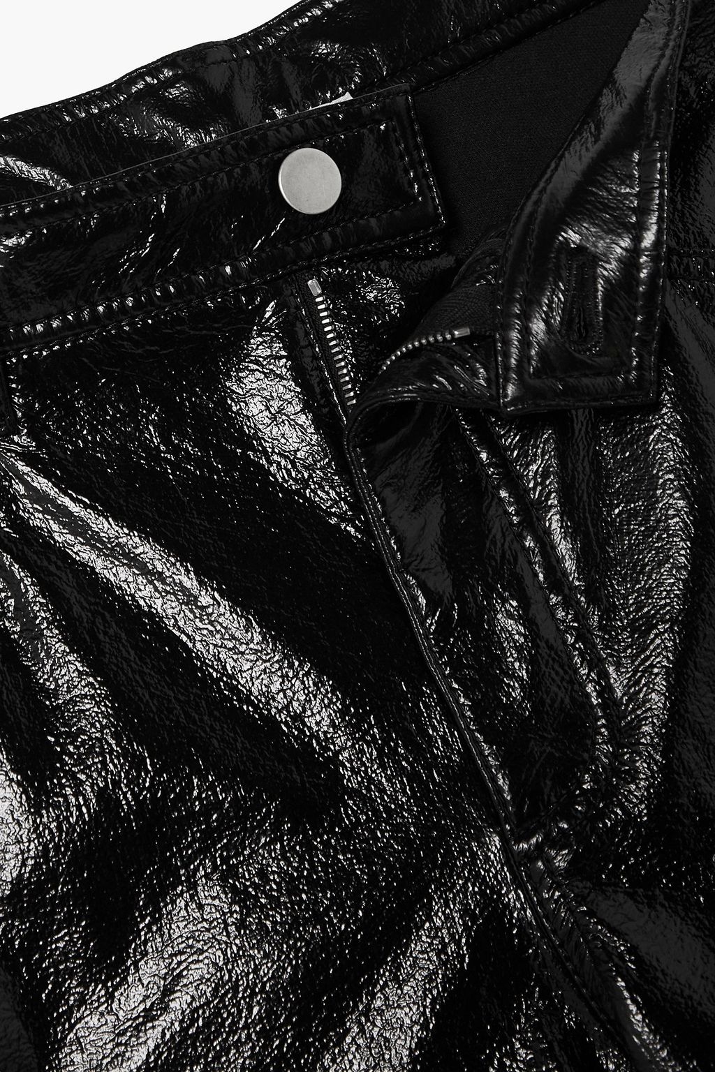 PHILOSOPHY DI LORENZO SERAFINI Crinkled faux patent-leather straight-leg pants