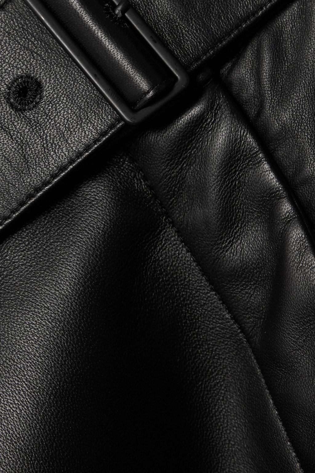 JOSEPH Taja belted cropped leather wide-leg pants
