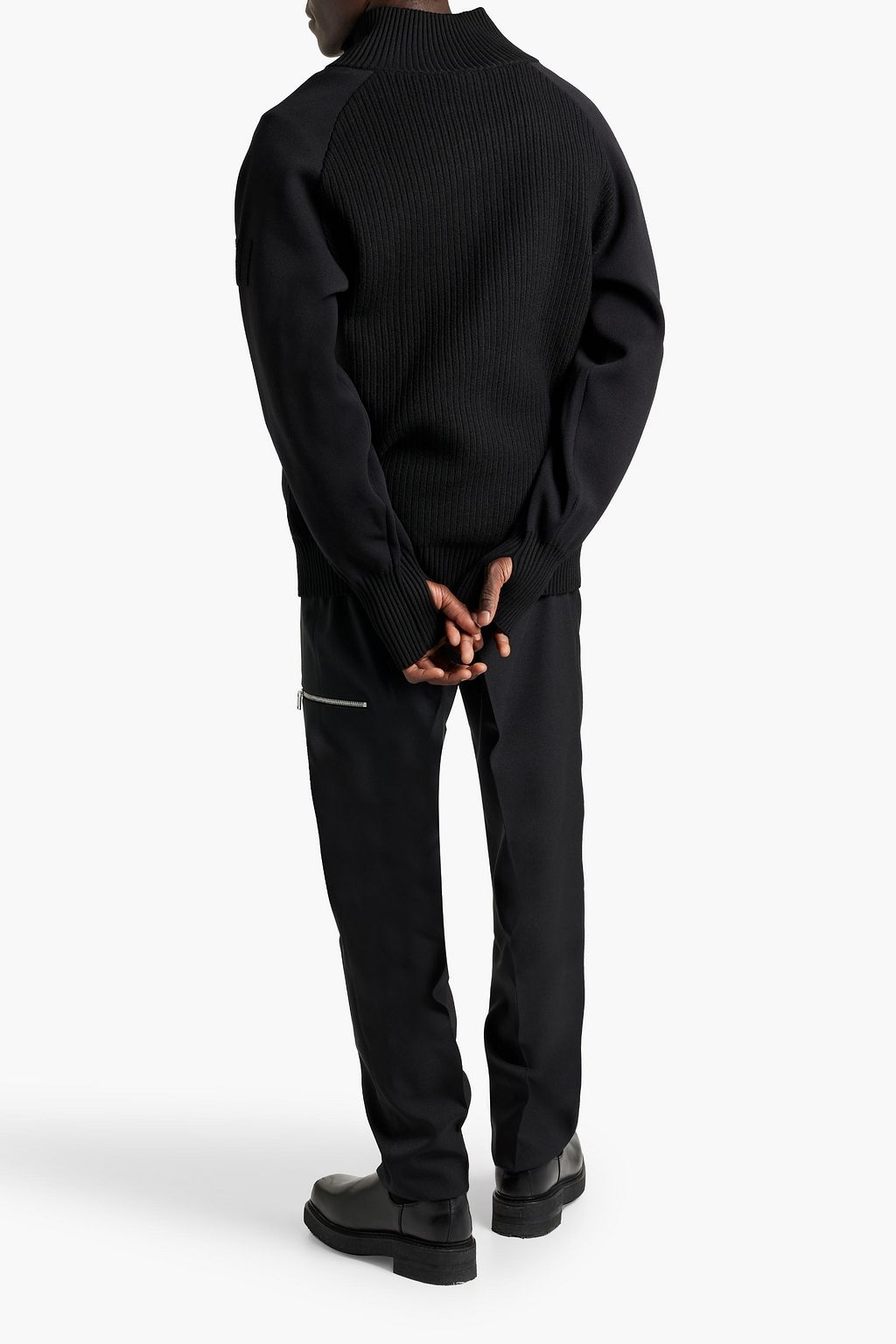 Y-3 Ribbed mohair-blend zip-up cardigan