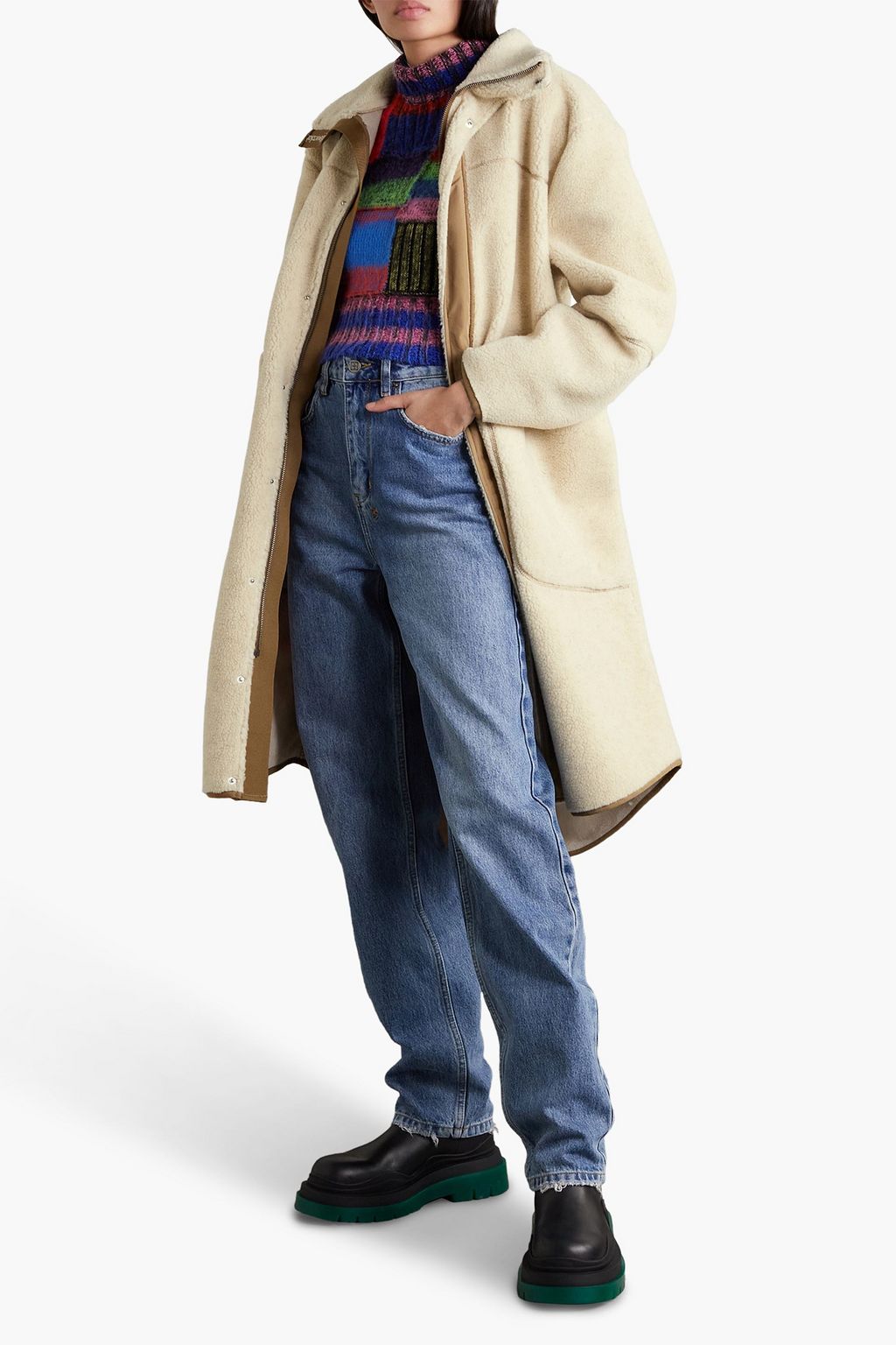 HOLZWEILER Reaction shell-trimmed faux shearling coat
