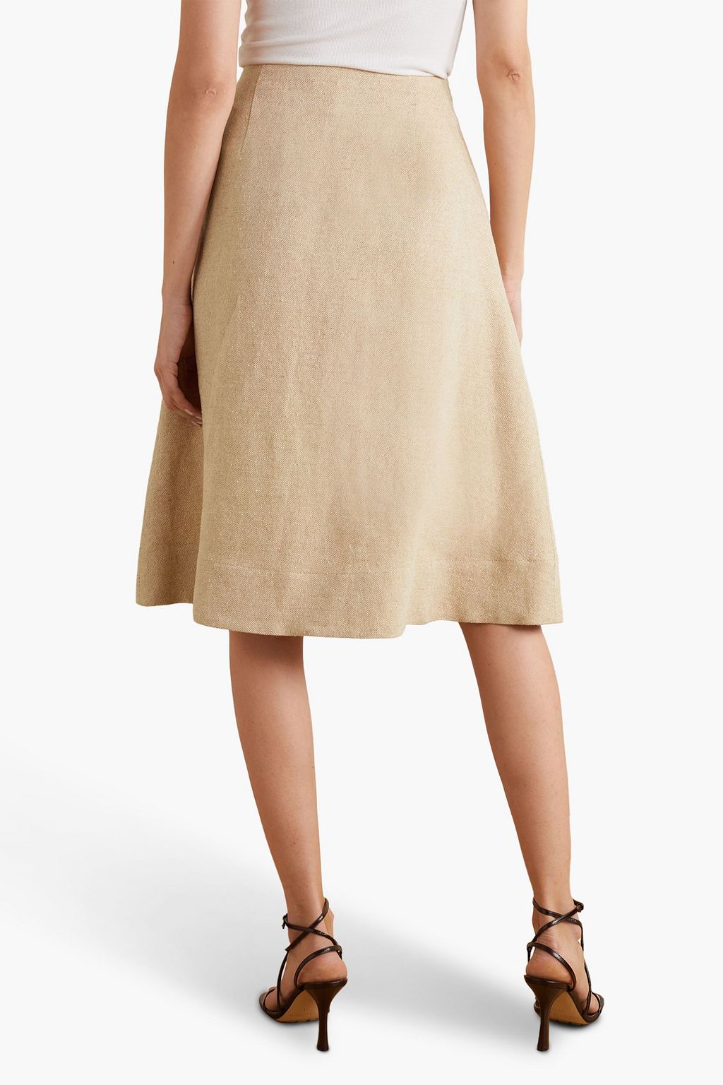 LISA MARIE FERNANDEZ Scalloped linen-blend skirt