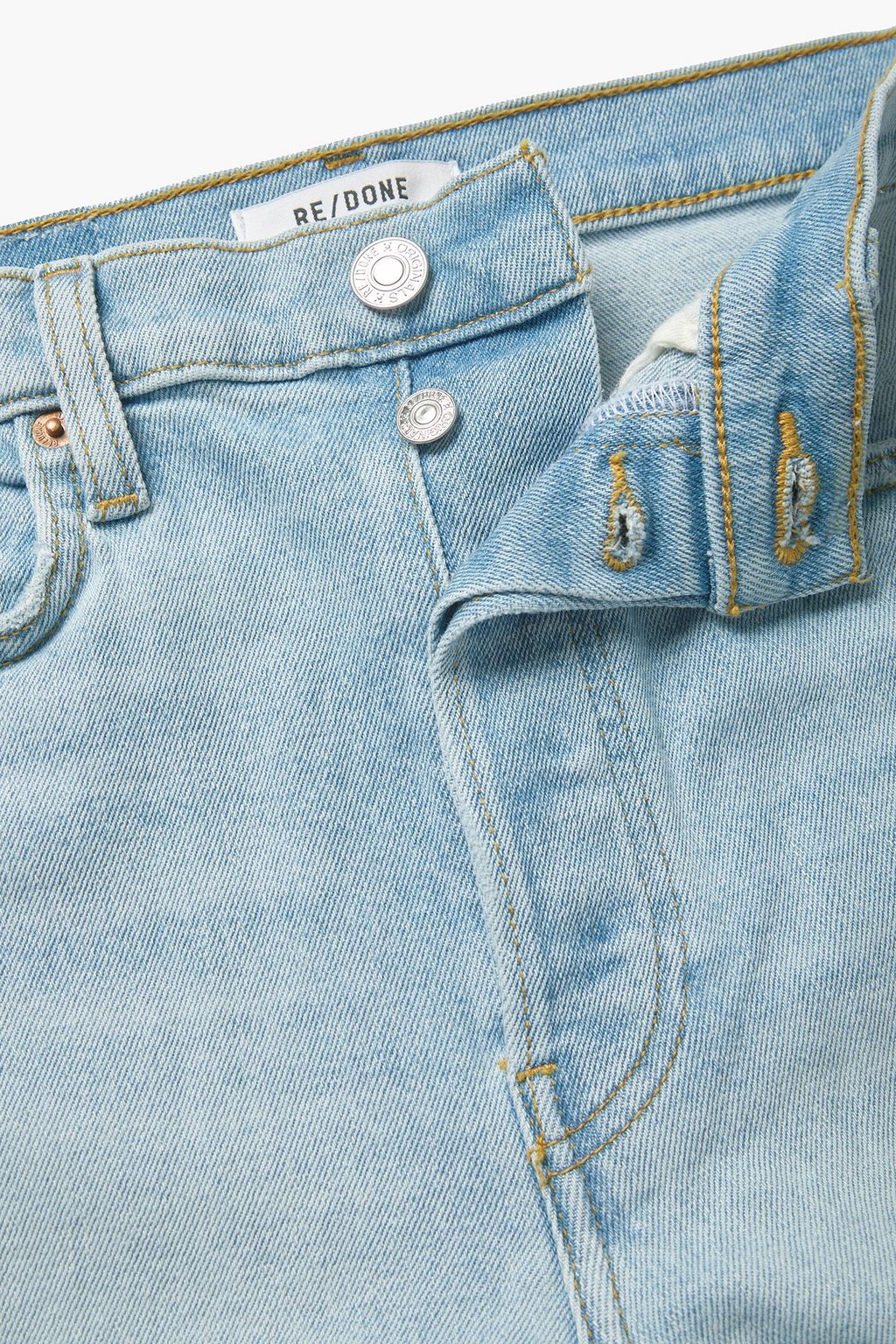 RE/DONE 70s Stove Pipe cropped distressed mid-rise straight-leg jeans