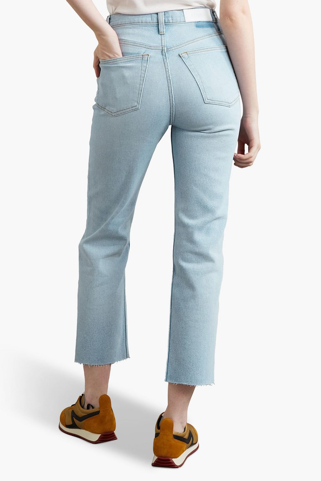 RE/DONE 70s Stove Pipe cropped distressed mid-rise straight-leg jeans
