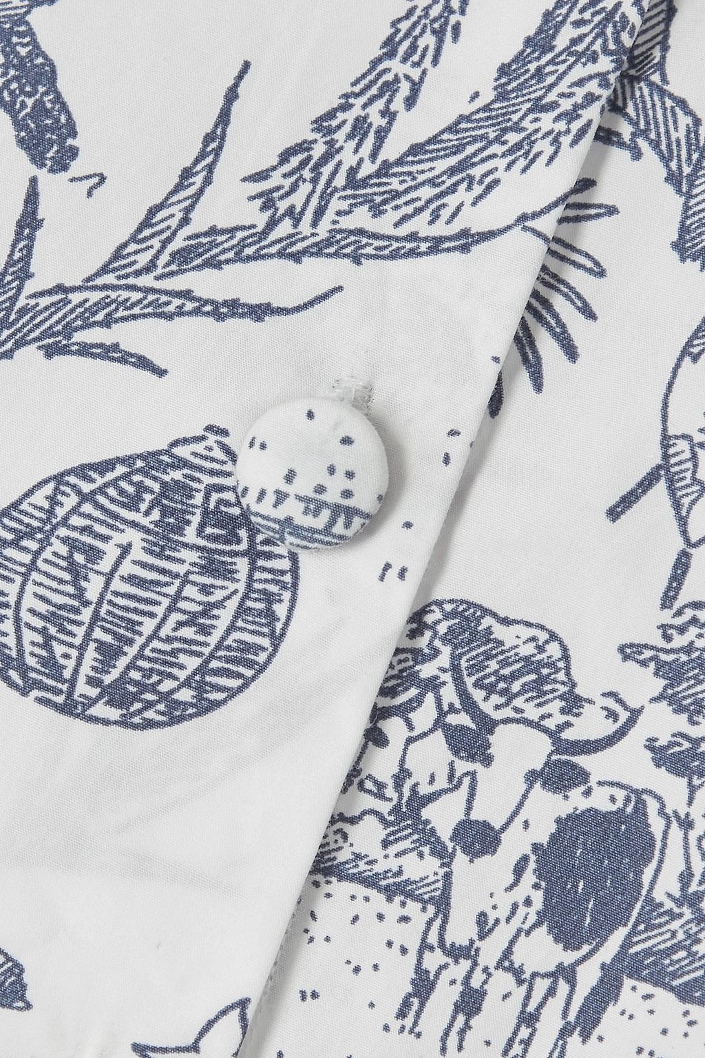 SINDISO KHUMALO Cropped printed cotton-poplin blouse
