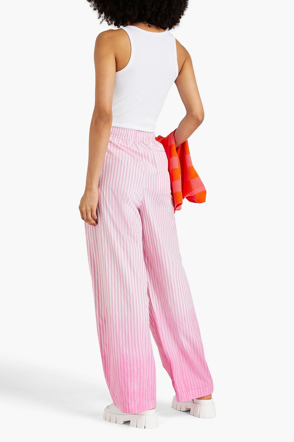 MARNI コットンポプリン ストレートレッグパンツ ストライプ グラデーション