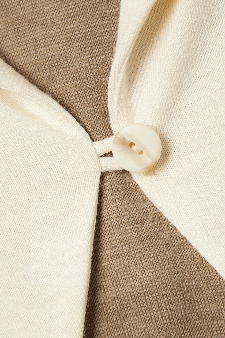  Aaizél - Zweifarbiger Cropped Cardigan Aus Strick - Weiß - Uk 4 