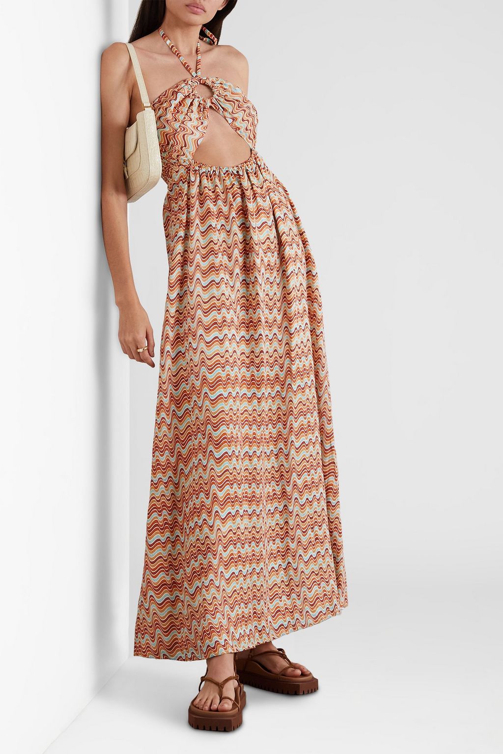 FAITHFULL La Costa cutout printed linen maxi dress