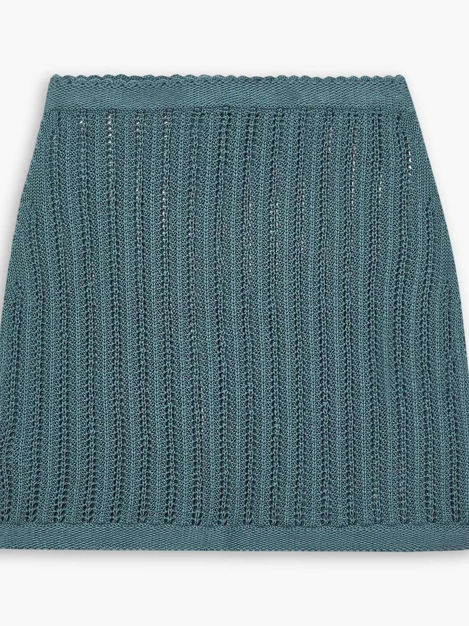 mirana crocheted pima cotton mini skirt