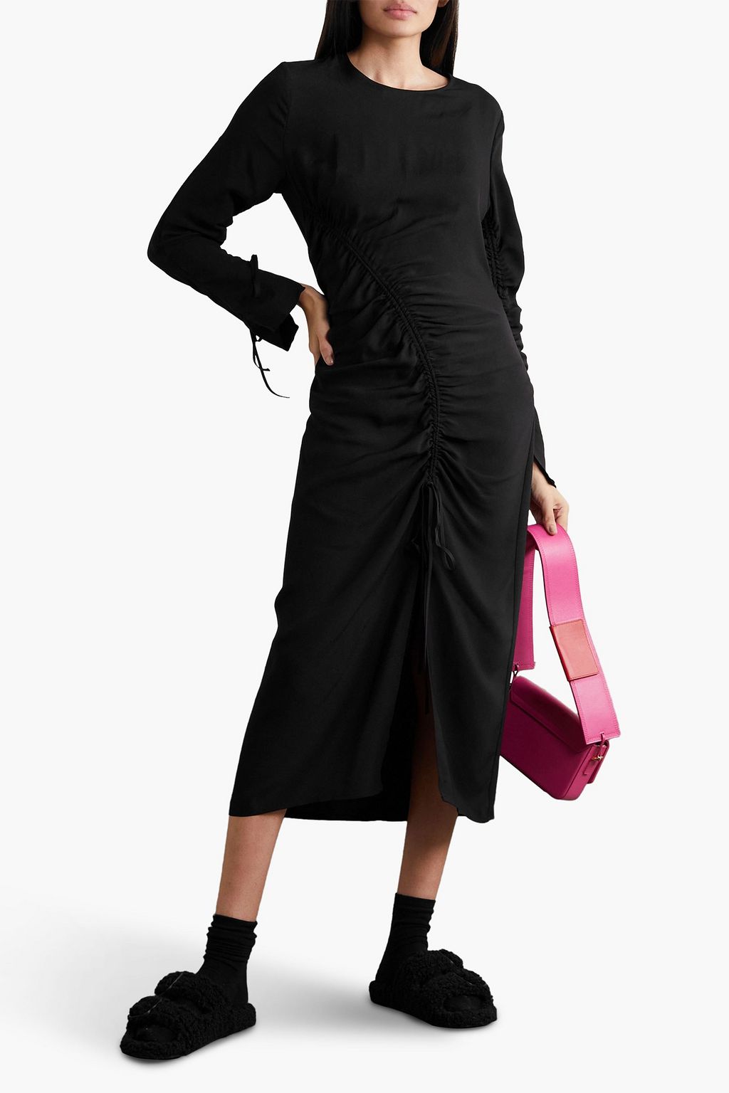 HOLZWEILER Opinion ruched crepe midi dress