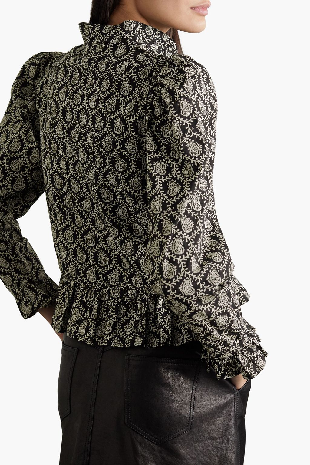 BATSHEVA Grace ruffled paisleyprint cottonpoplin blouse THE
