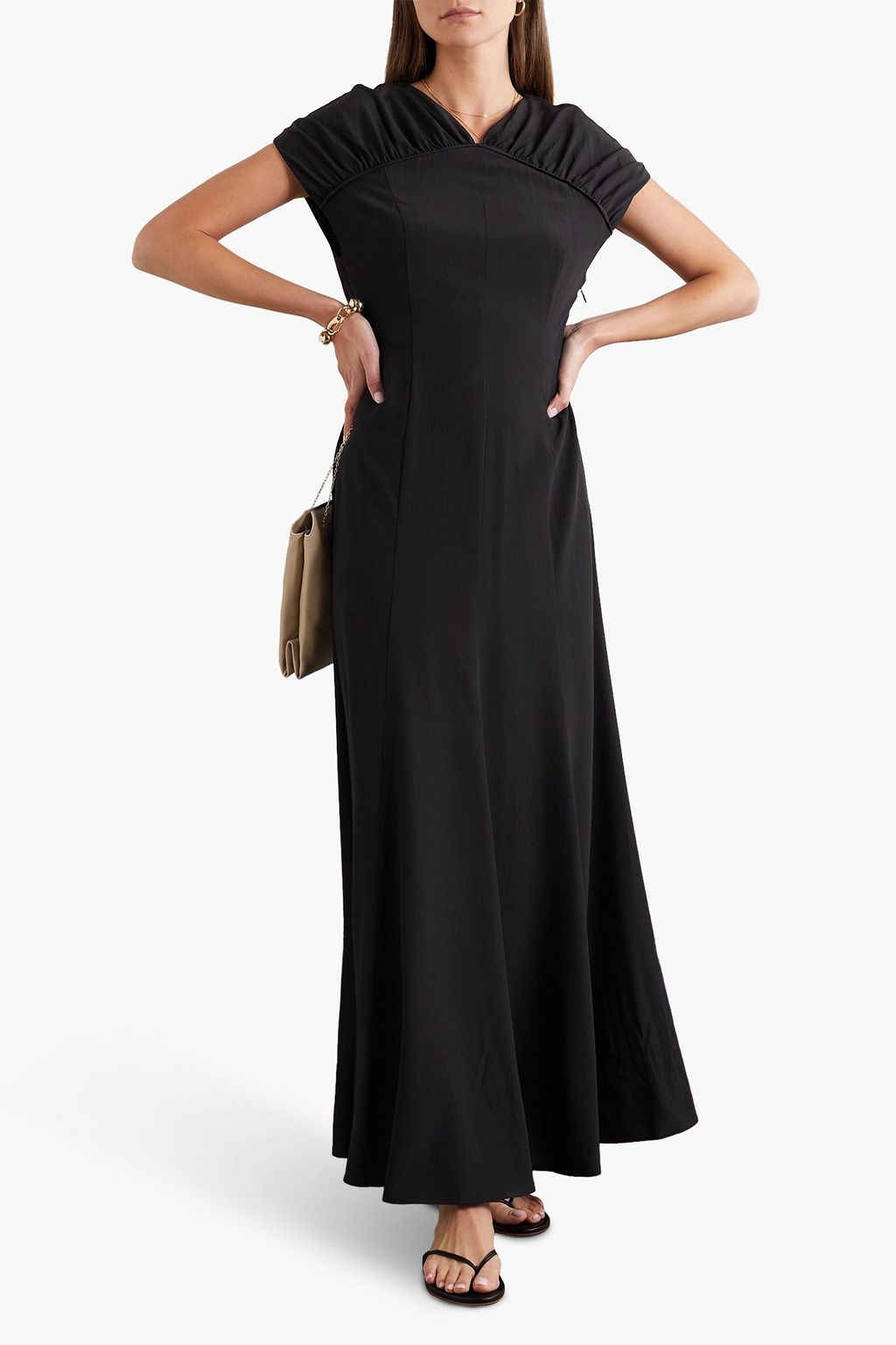 TOVE Yves open-back silk-crepe maxi dress