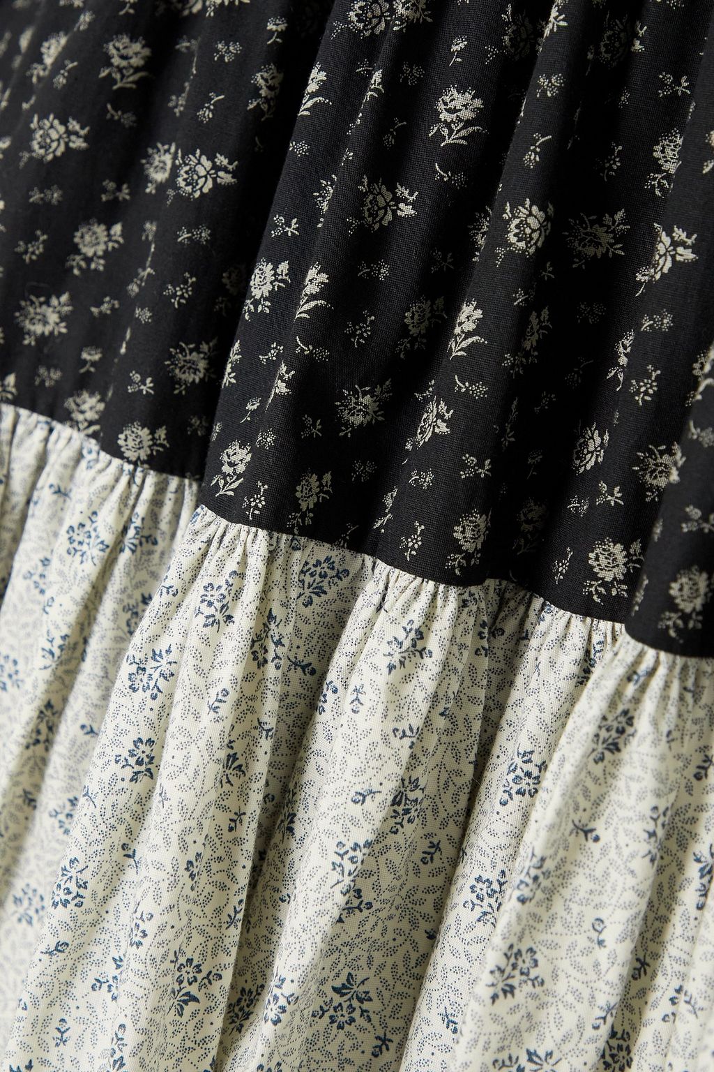 BATSHEVA Amy convertible tiered floral-print cotton-poplin midi skirt
