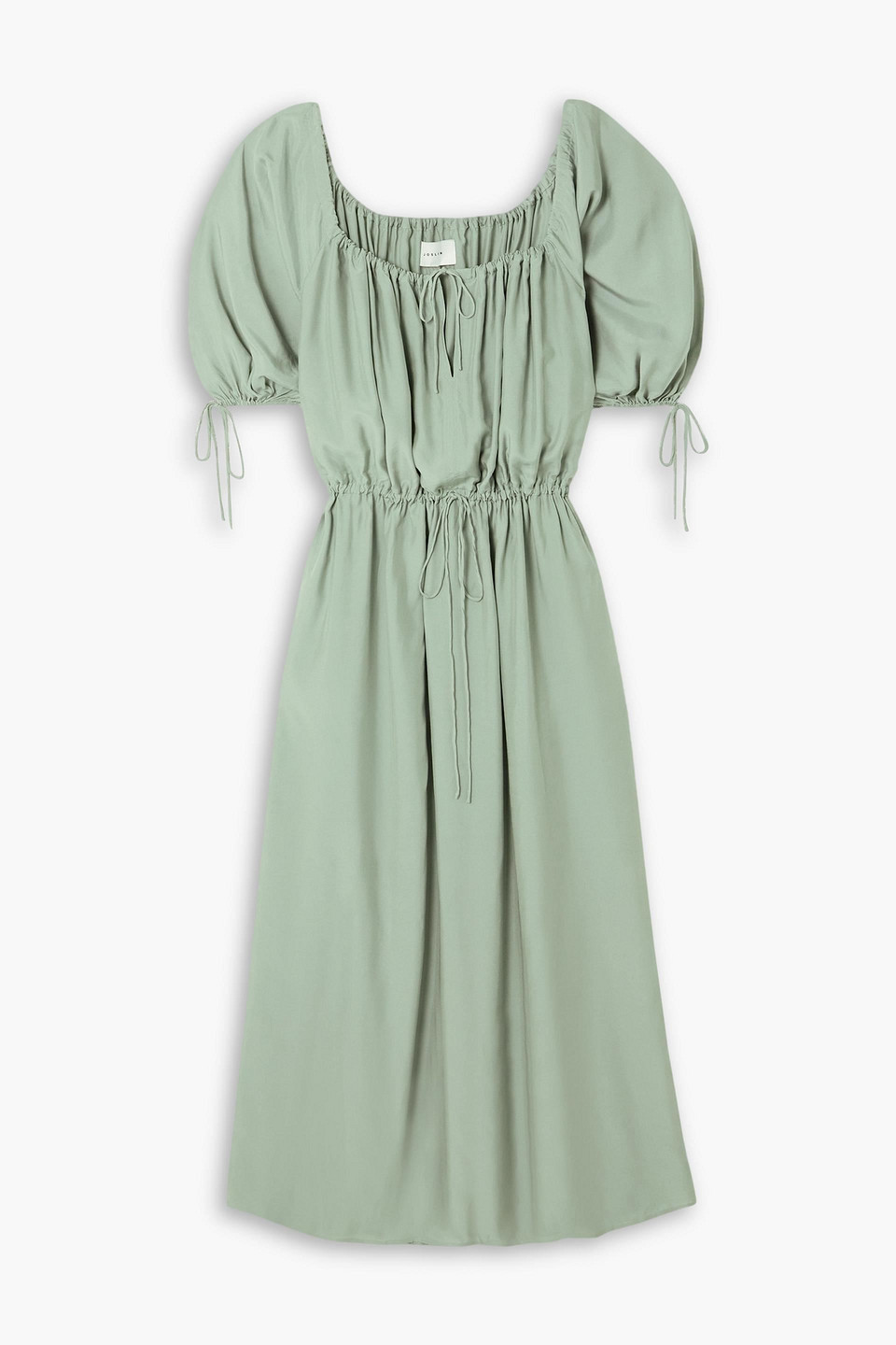 Joslin + Net Sustain Savannah Gathered Poplin Maxi Dress In Sage Green