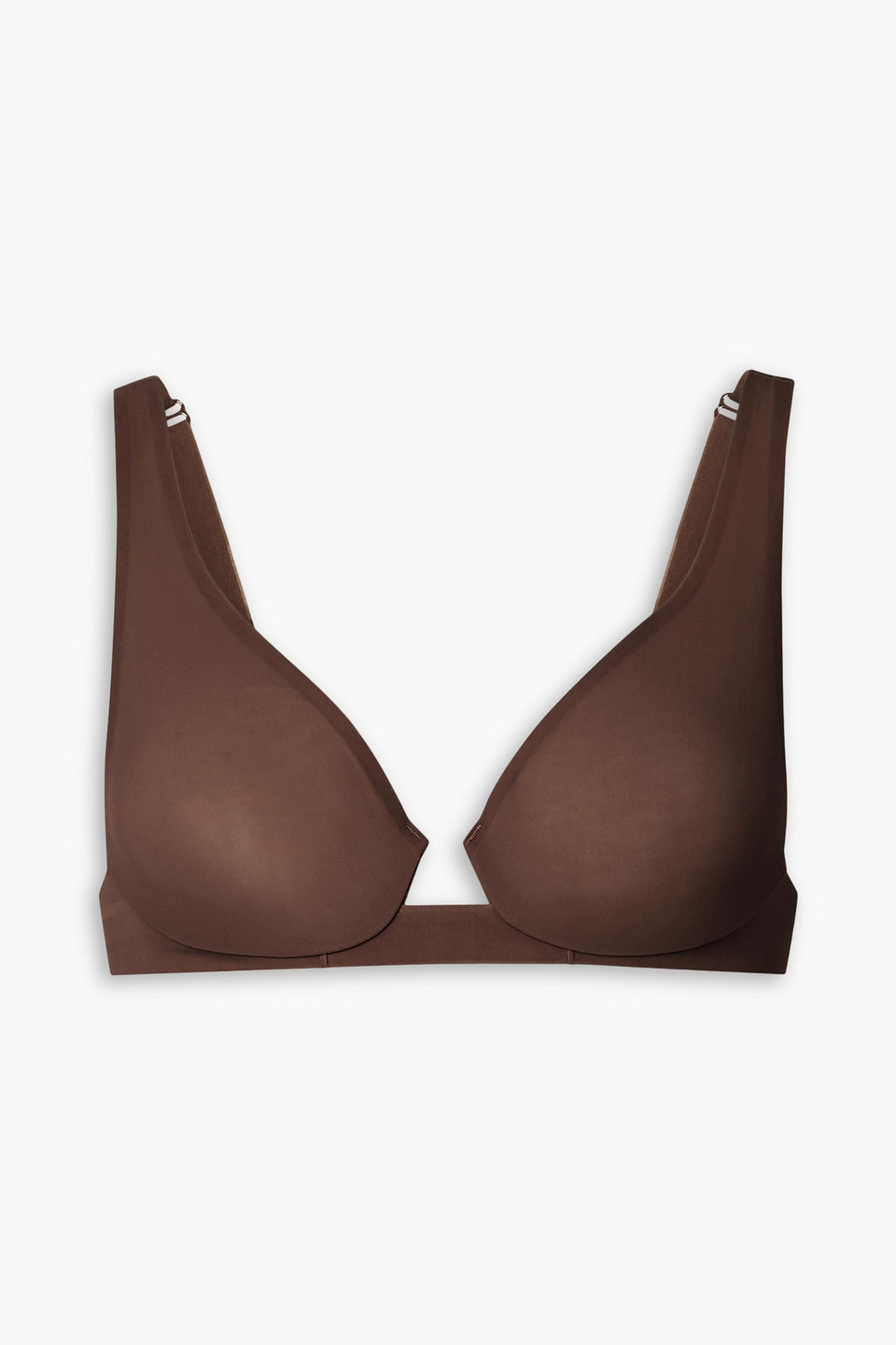 Naked stretch-mesh underwired plunge bra
