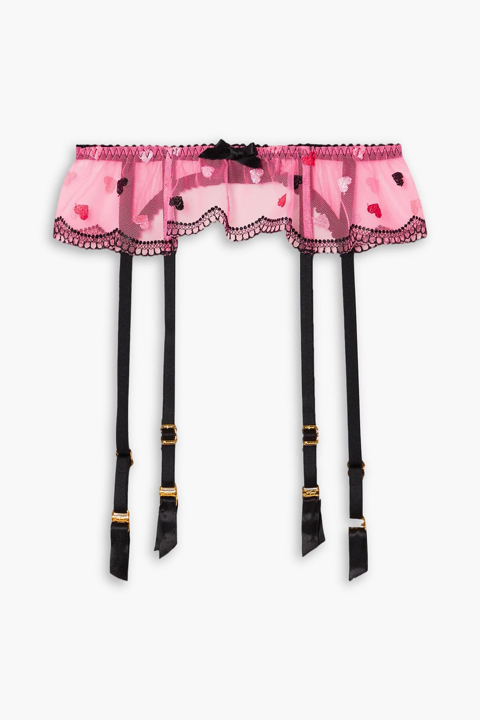 Agent Provocateur Conny scalloped embroidered stretch-tulle suspender belt