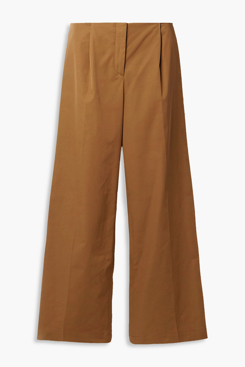 Interior Leila Embroidered Woven Wide-leg Pants In Brown