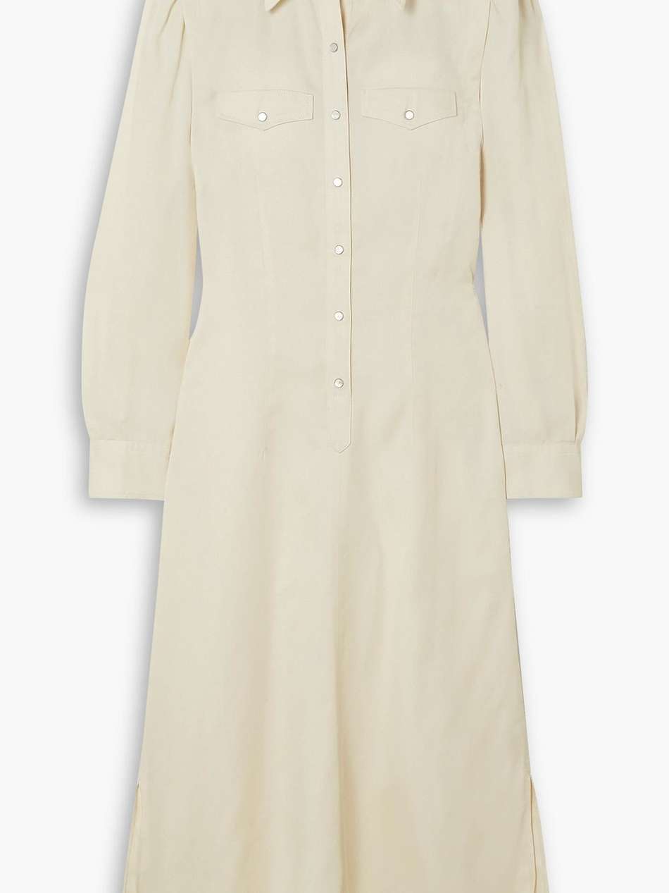 tonina lyocell satin-twill midi shirt dress
