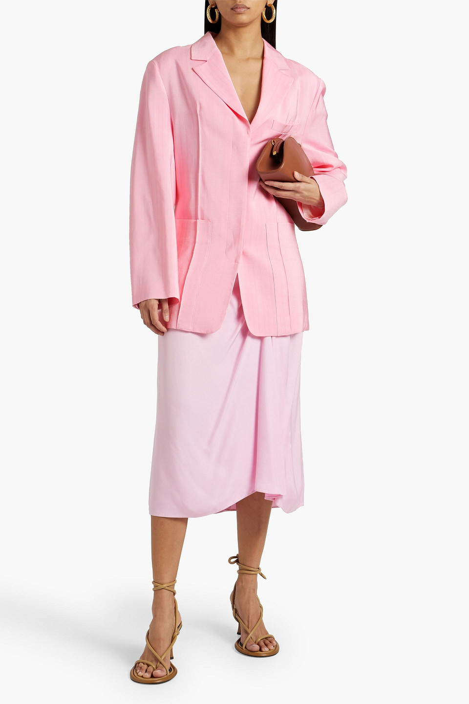 Lvir Woven Blazer In Baby Pink