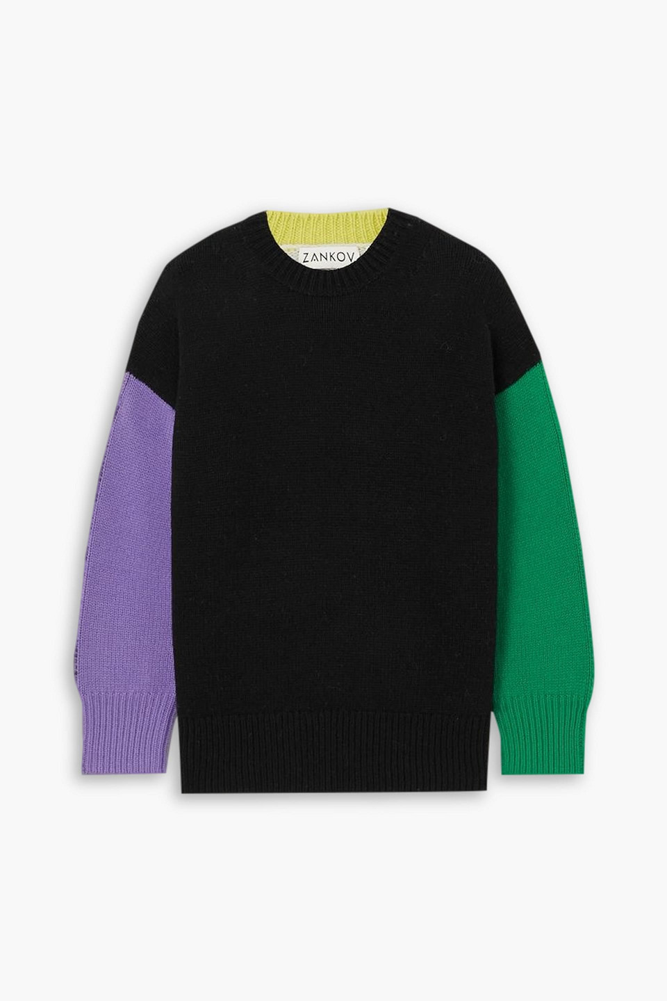 Zankov Ryo Color-block Wool-blend Sweater In Black
