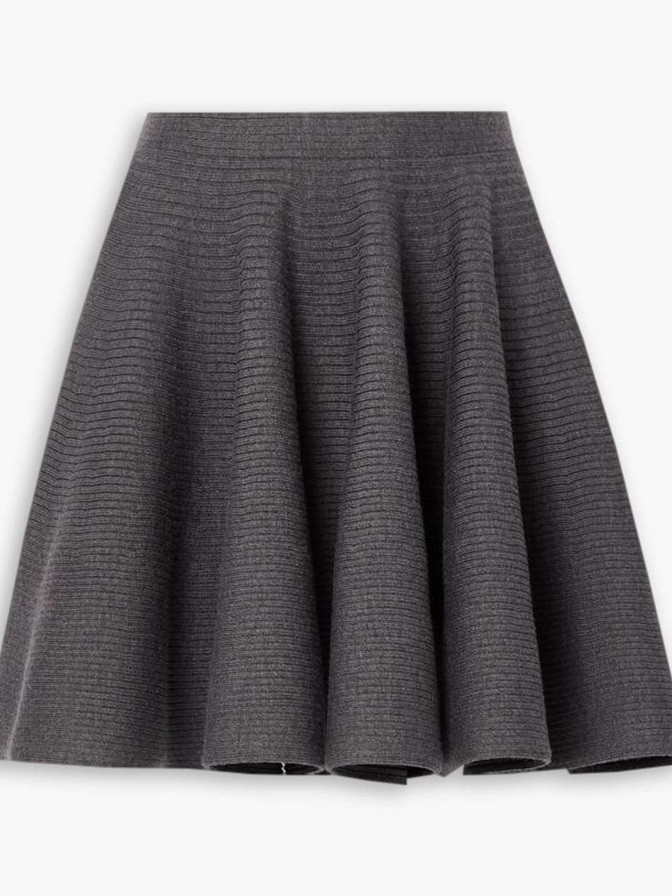 ribbed wool-blend mini skirt