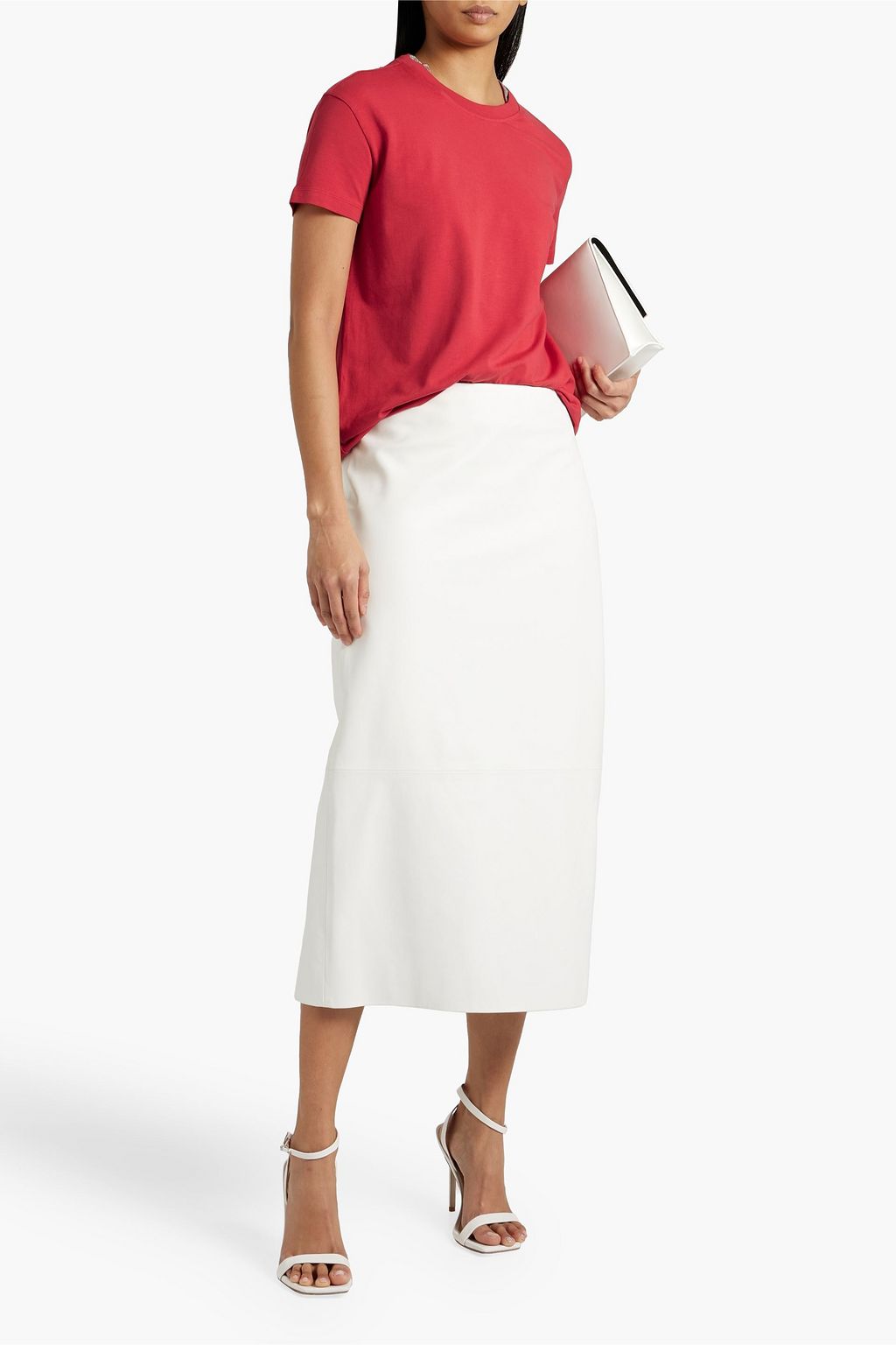 BRUNELLO CUCINELLI Bead-embellished stretch cotton-jersey T-shirt