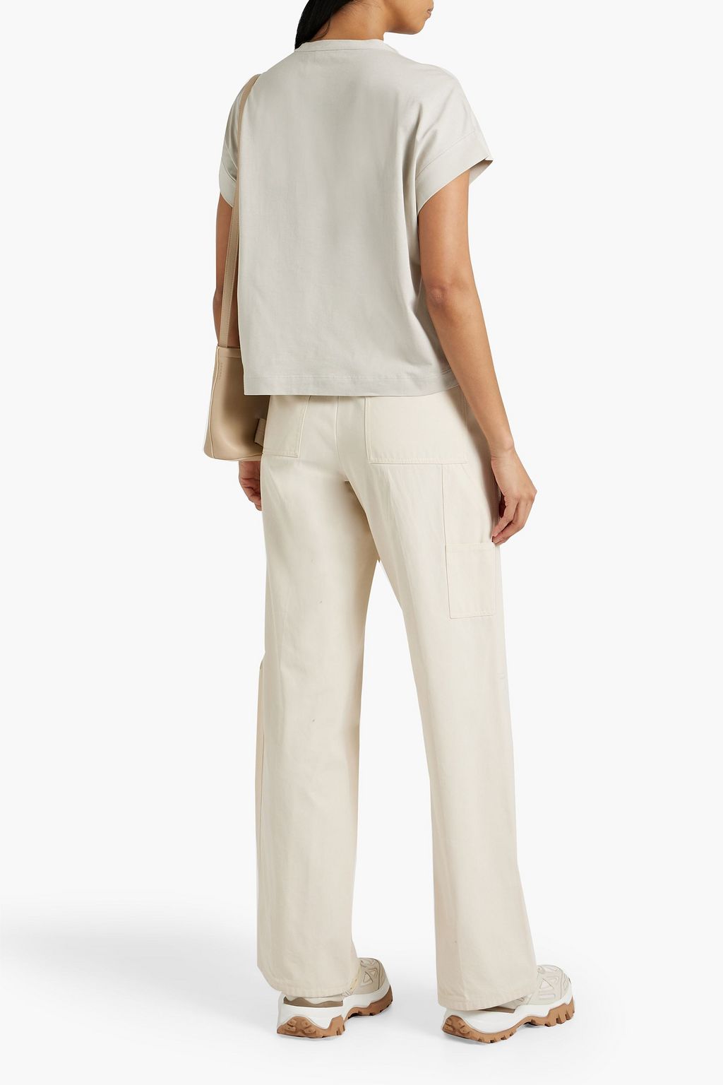 BRUNELLO CUCINELLI Bead-embellished printed cotton-jersey T-shirt
