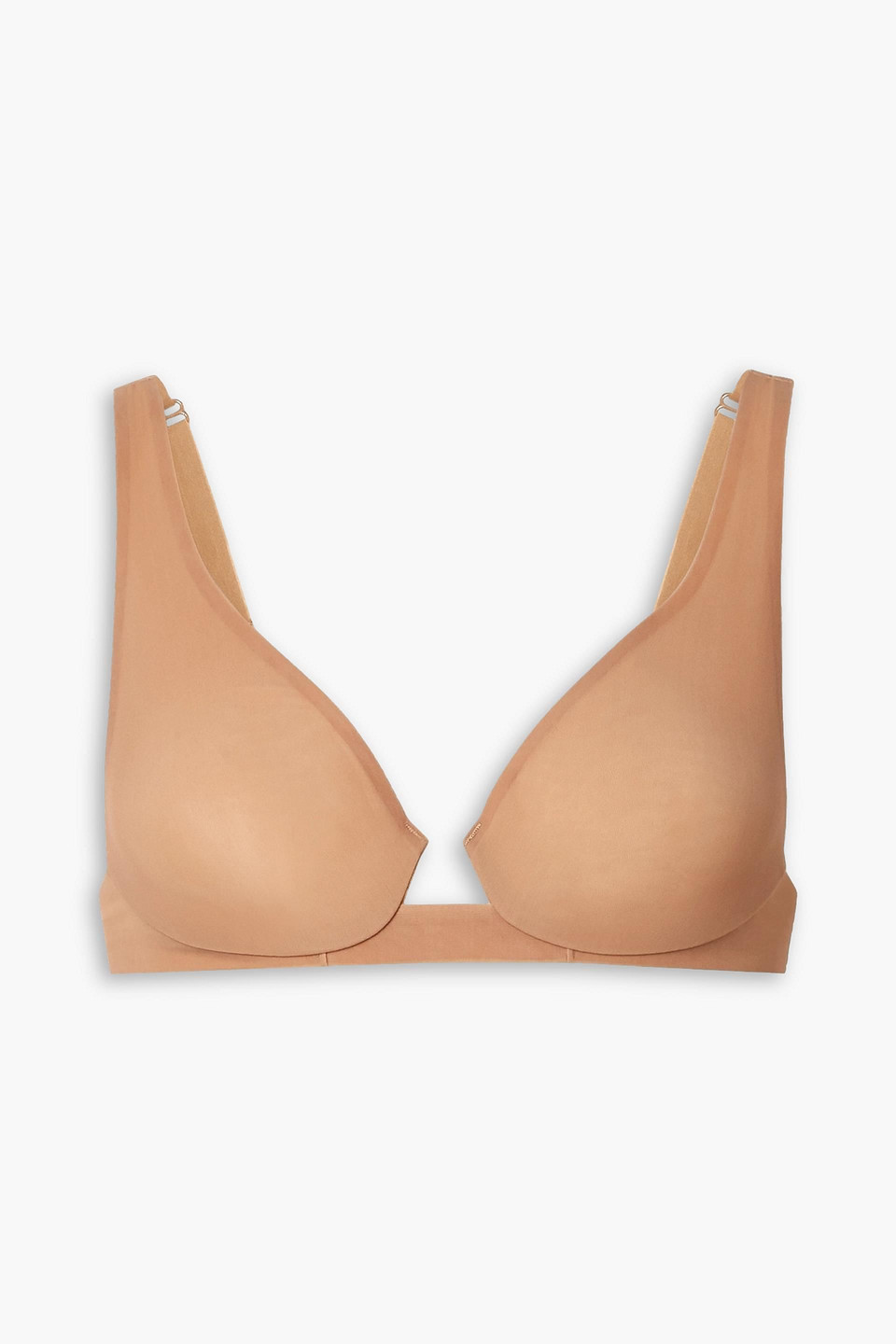 Naked stretch-mesh underwired plunge bra