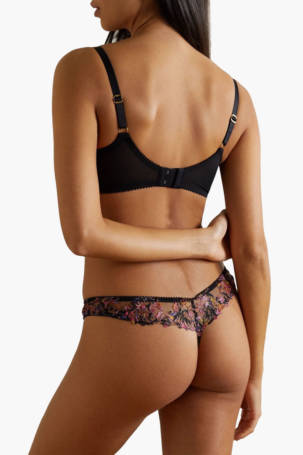 AGENT PROVOCATEUR Leisha embroidered tulle underwired balconette bra