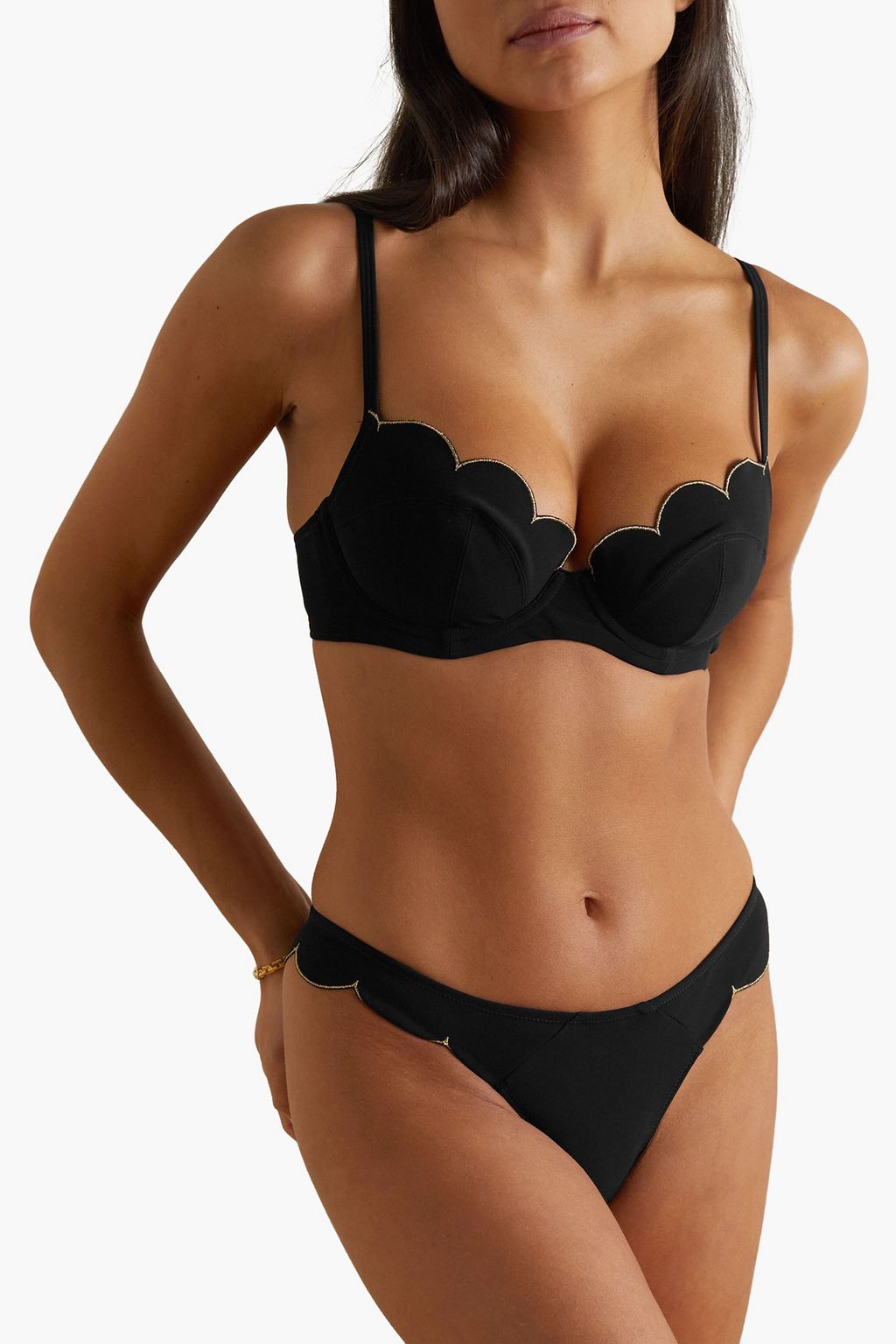 AGENT PROVOCATEUR توب بكيني «لورنا» بنمط صدفي مدعم بسلك