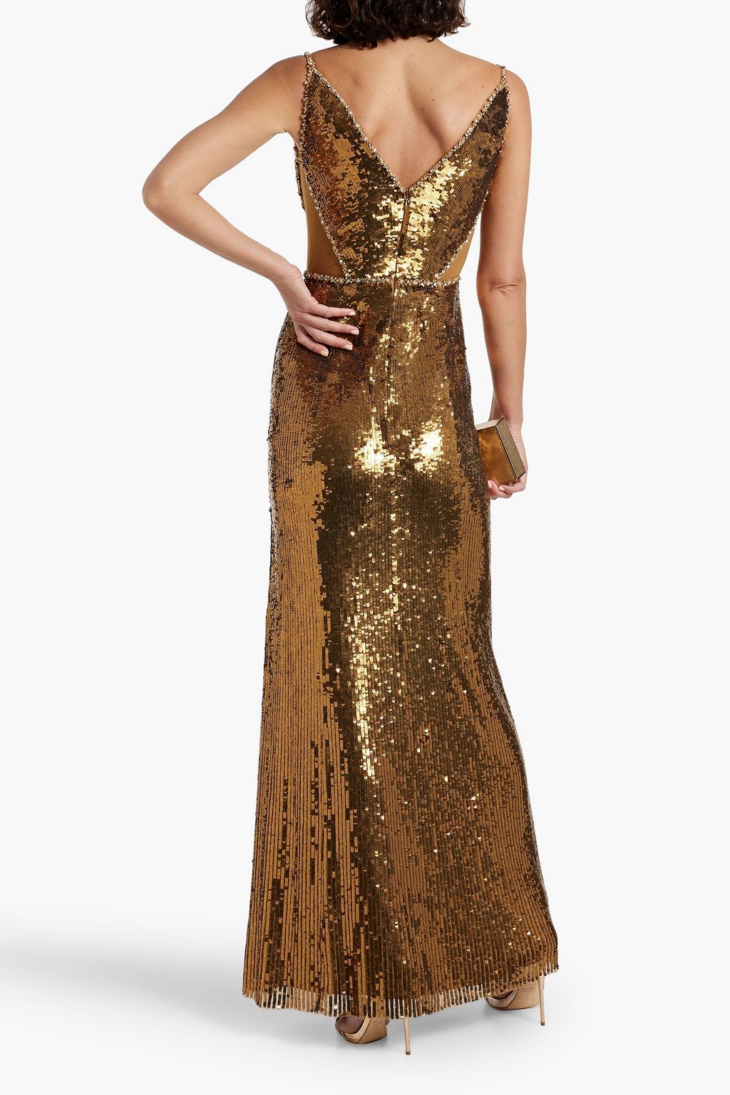 JENNY PACKHAM Crystal-embellished sequined tulle gown