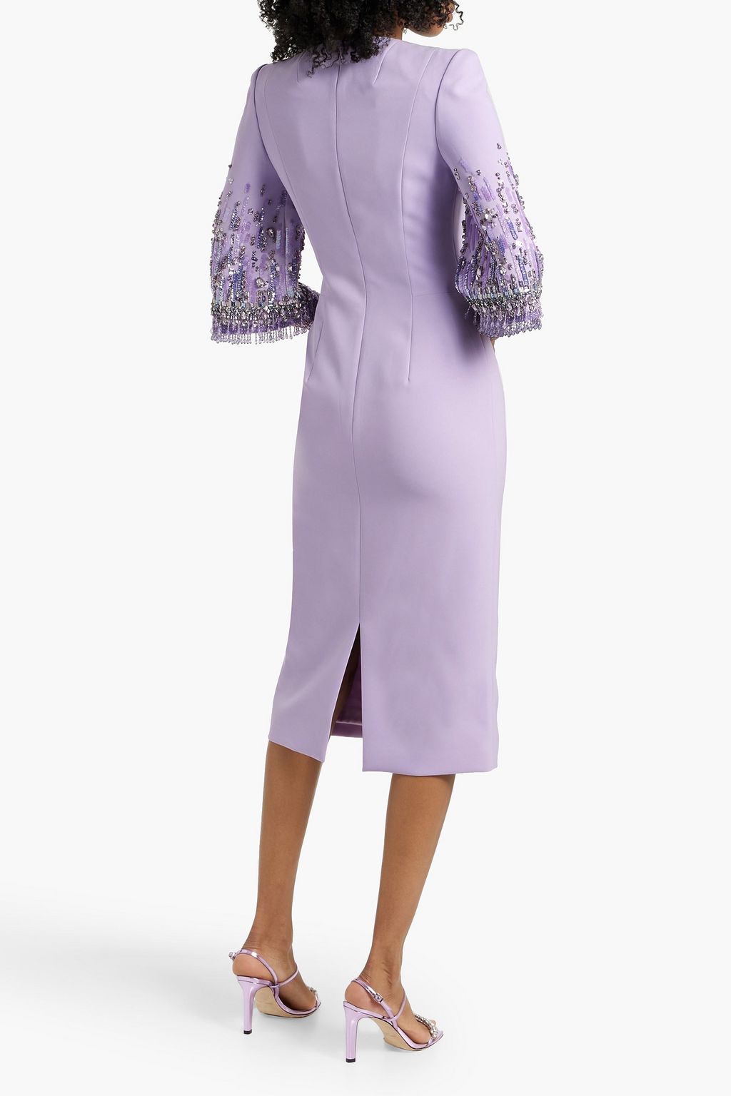 JENNY PACKHAM Bergman embellished crepe midi dress